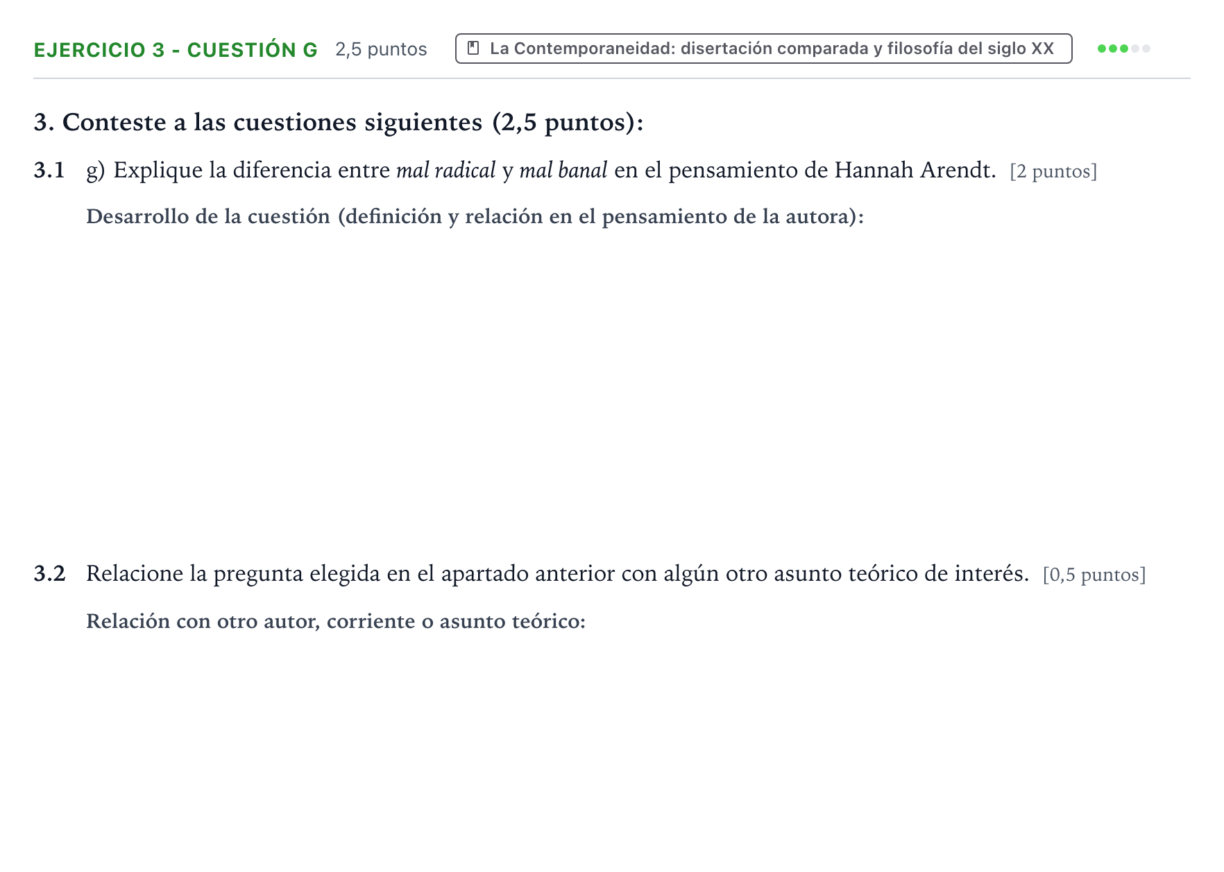 Enunciado: Ejercicio 3 - Cuestión g · Historia de la Filosofía PAU Aragón Ordinaria 2024