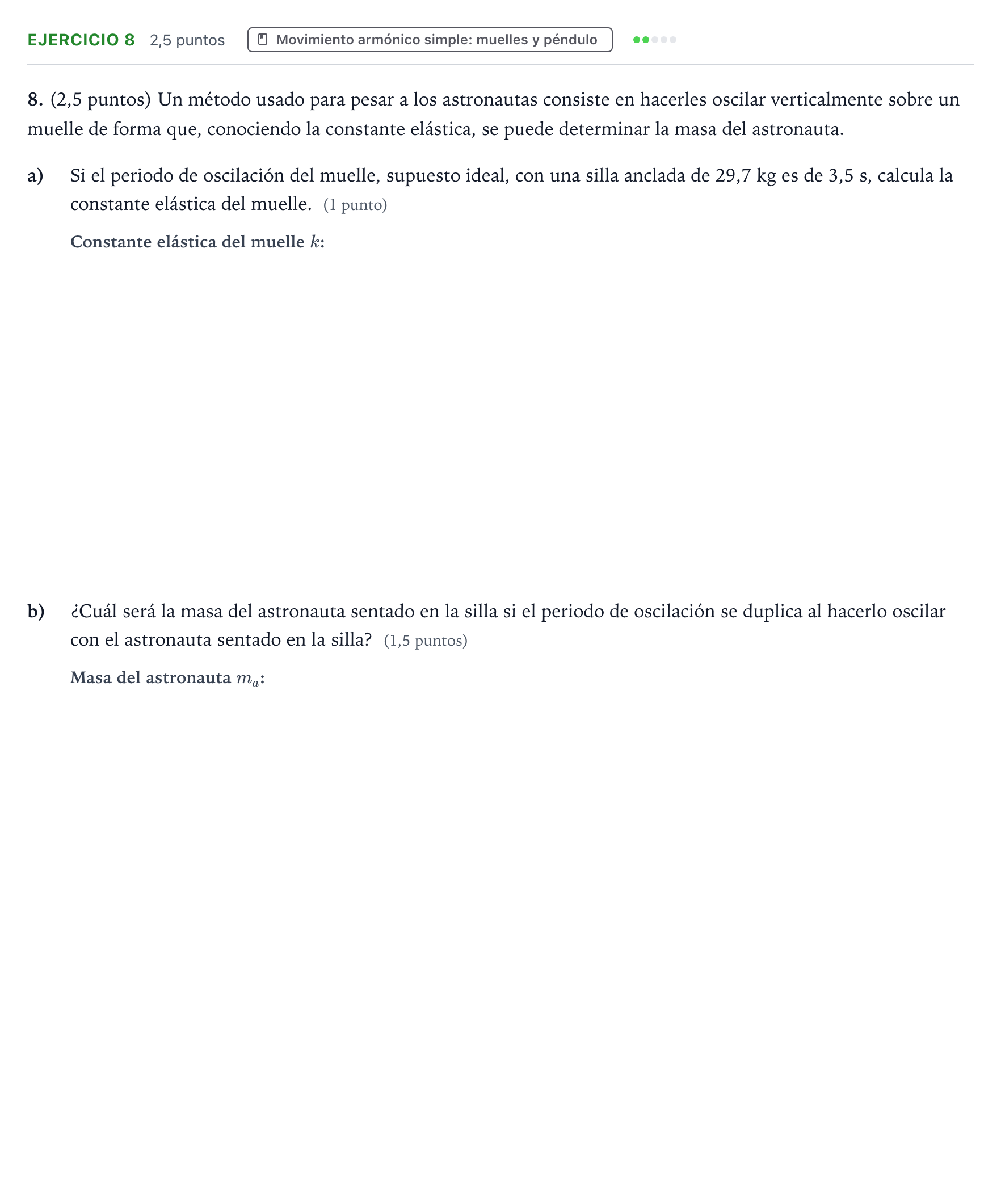 Enunciado: Problema 8 · Física PAU Aragón Extraordinaria 2024