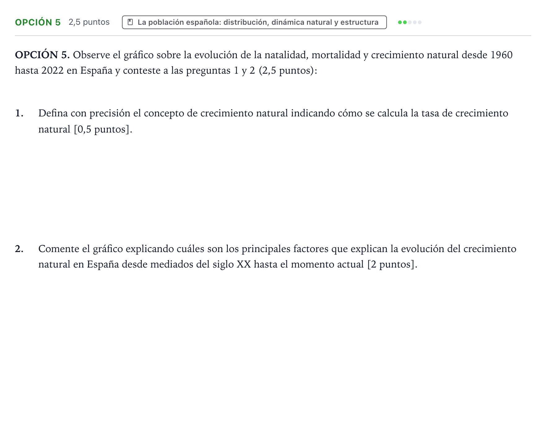 Enunciado: Opción 5 · Geografía PAU Aragón Extraordinaria 2024