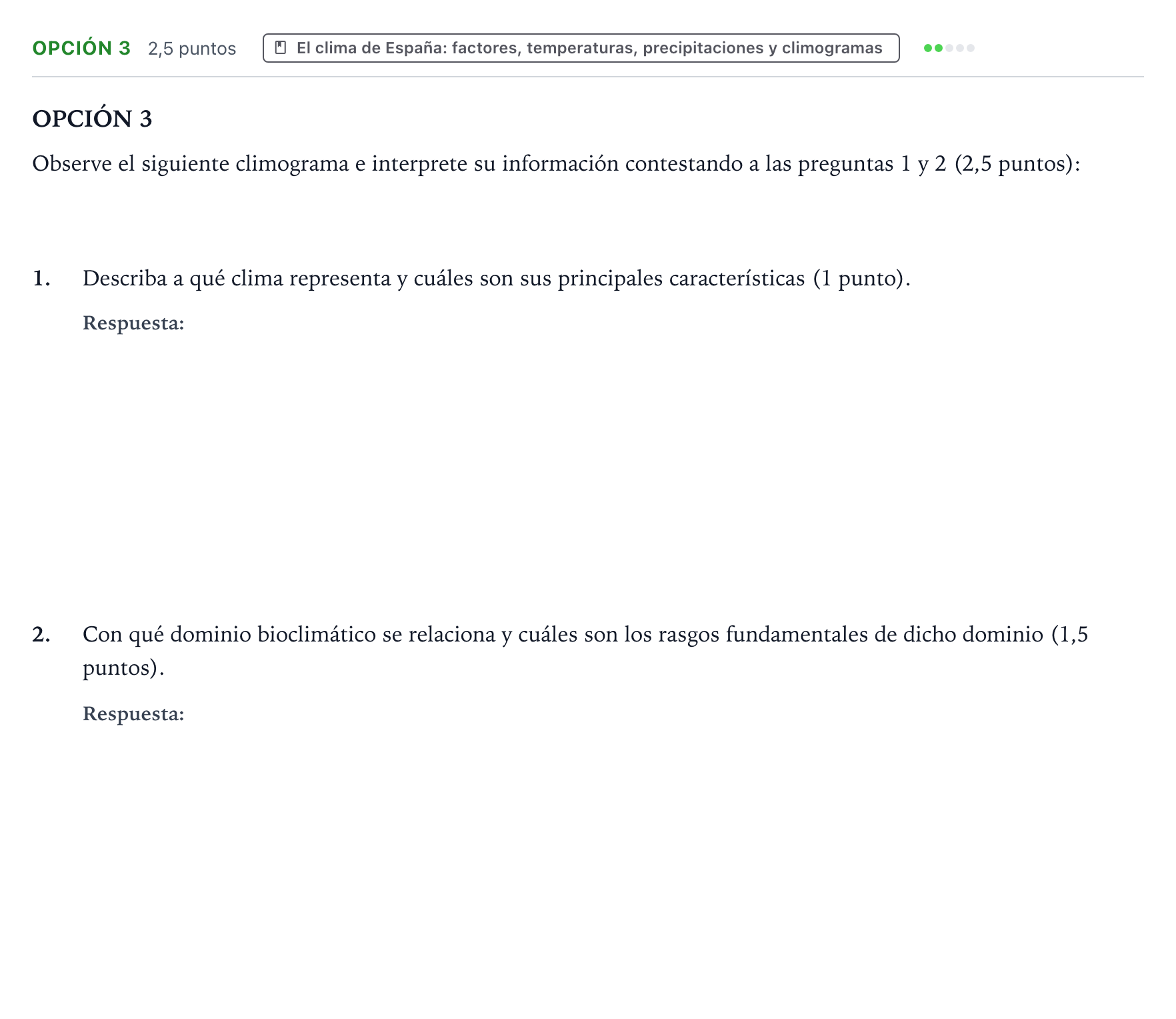 Enunciado: Opción 3 · Geografía PAU Aragón Ordinaria 2024