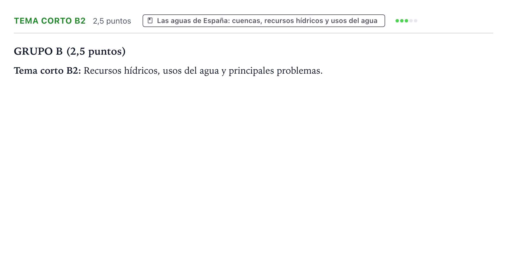 Enunciado: Ejercicio Tema corto B2 · Geografía PAU Aragón Ordinaria 2024
