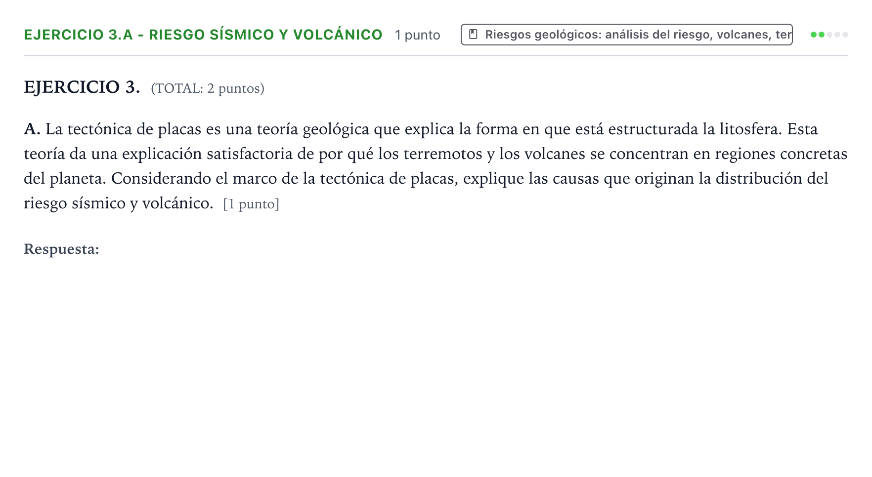 Enunciado: Ejercicio 3.A - Riesgo sísmico y volcánico · Geología y Ciencias Ambientales PAU Aragón Ordinaria 2024