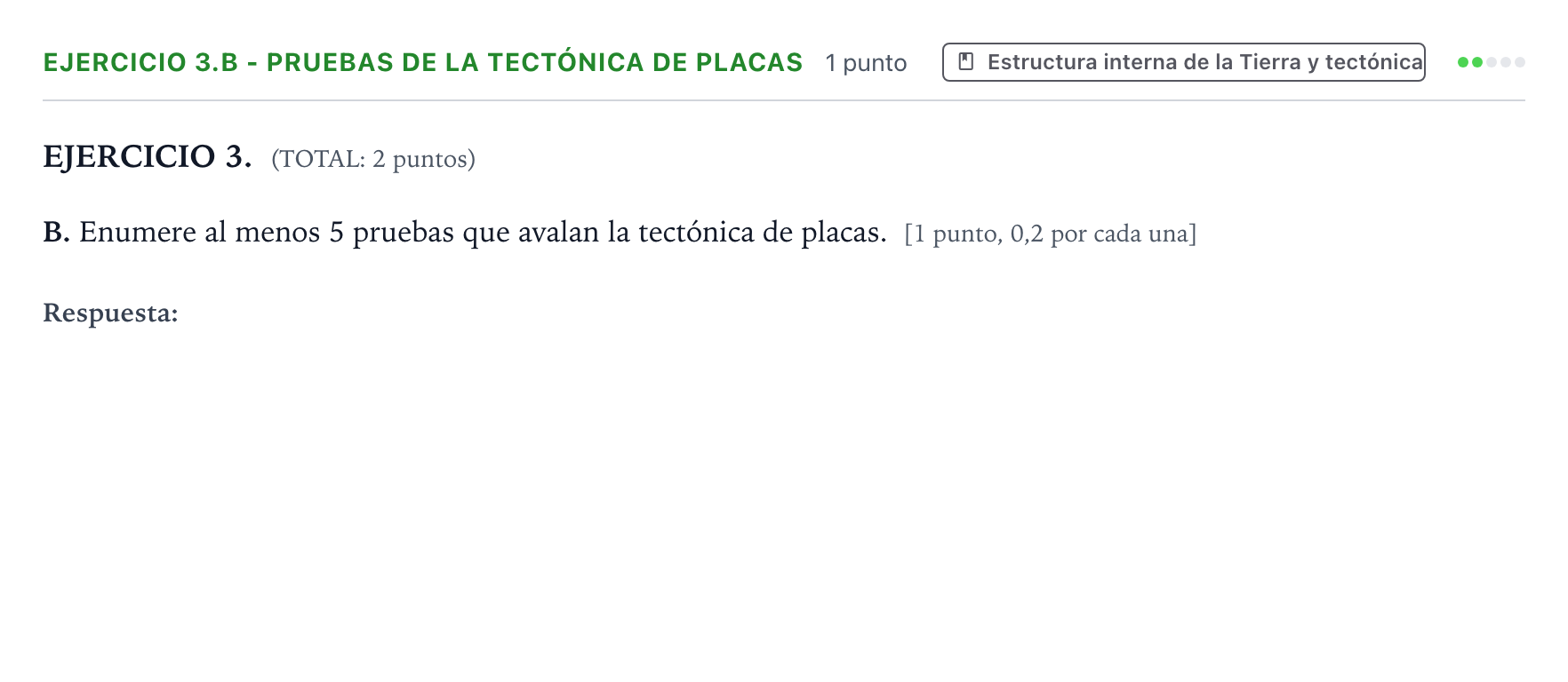 Enunciado: Ejercicio 3.B - Pruebas de la tectónica de placas · Geología y Ciencias Ambientales PAU Aragón Ordinaria 2024