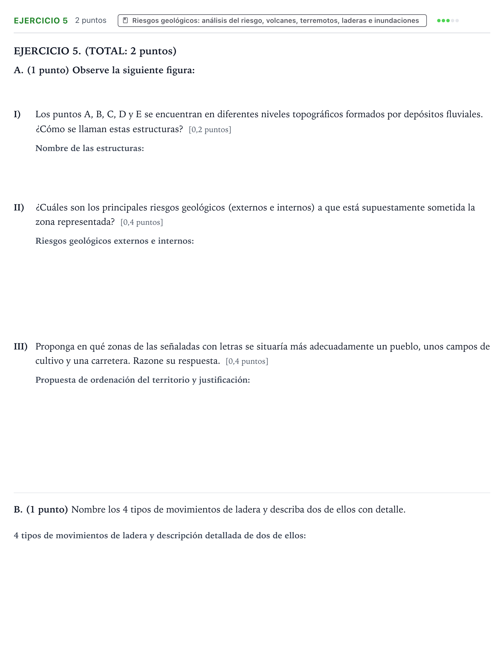 Enunciado: Problema 5 · Geología y Ciencias Ambientales PAU Aragón Ordinaria 2024