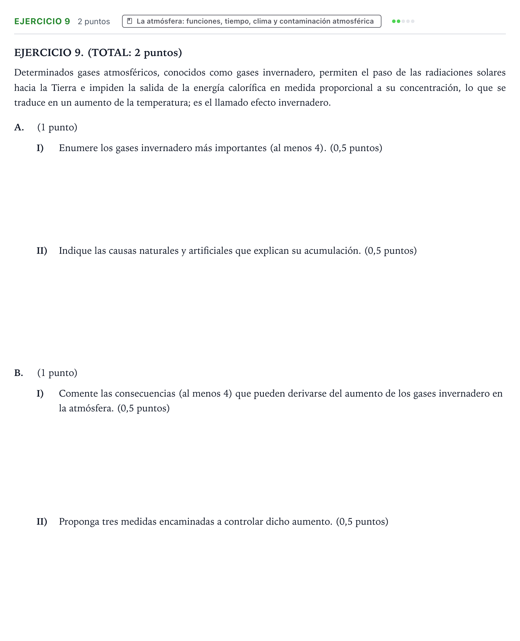 Enunciado: Problema 9 · Geología y Ciencias Ambientales PAU Aragón Ordinaria 2024