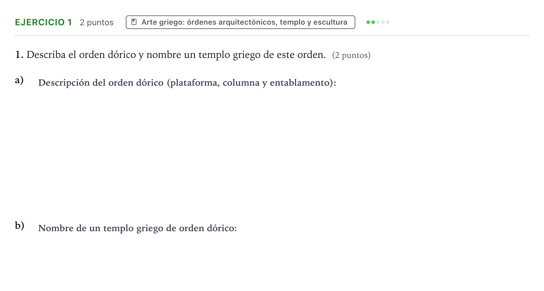 Enunciado: Problema 1 · Historia del Arte PAU Aragón Extraordinaria 2024