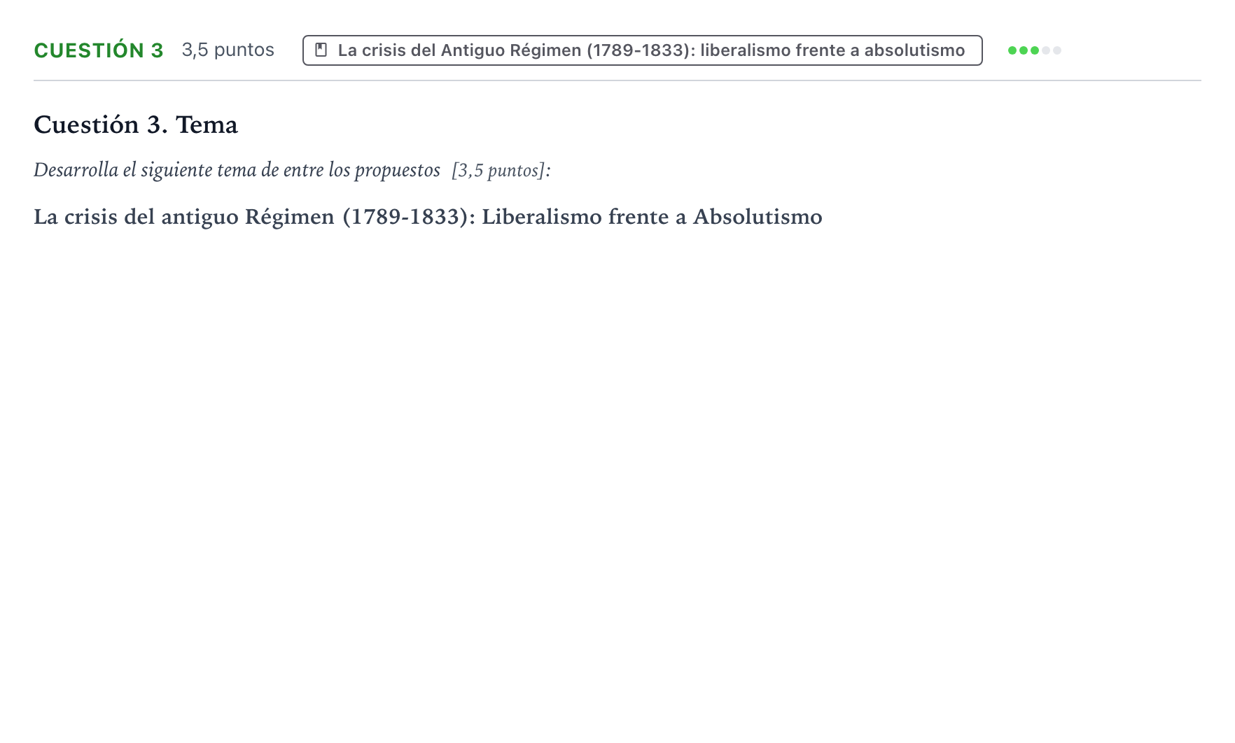 Enunciado: Cuestión 3 - La crisis del antiguo Régimen (1789-… · Historia de España PAU Aragón Extraordinaria 2024
