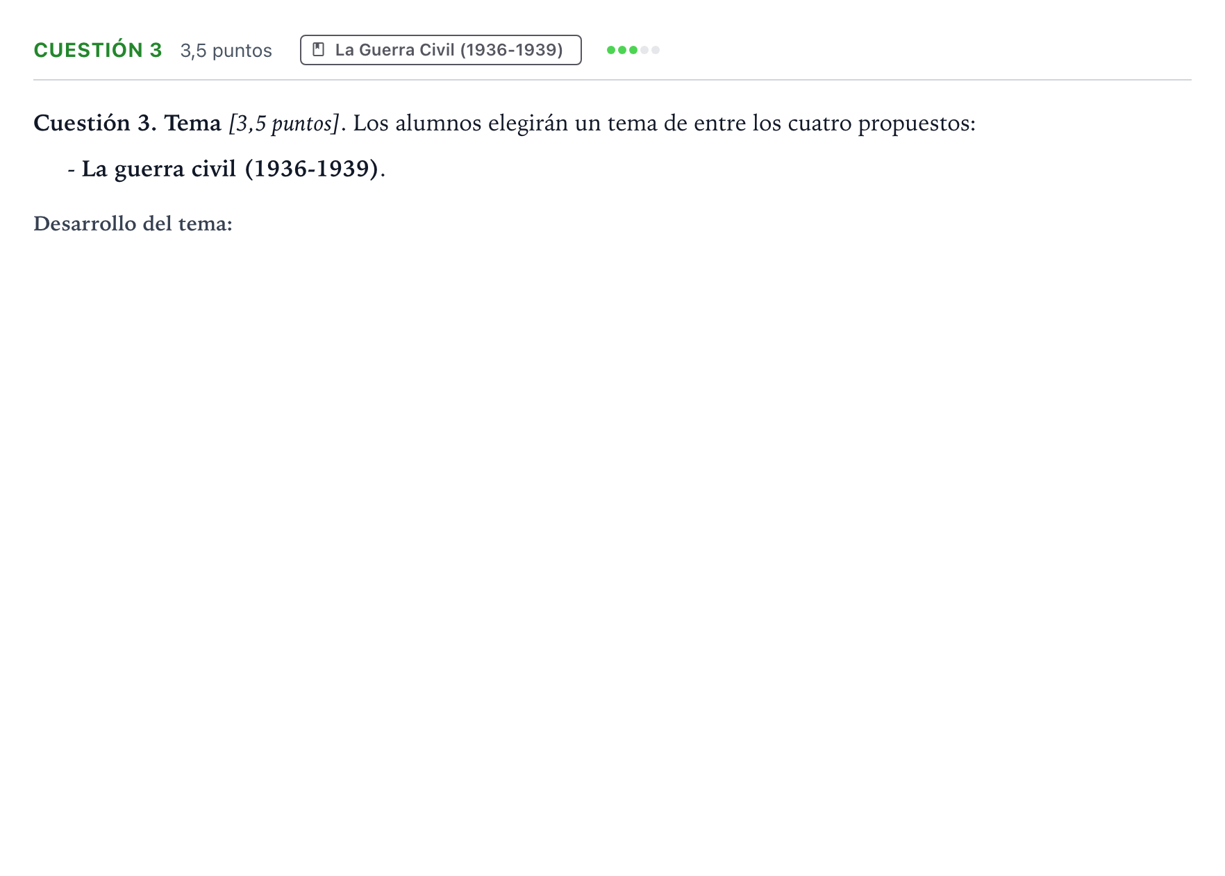 Enunciado: Cuestión 3 - La guerra civil (1936-1939) · Historia de España PAU Aragón Extraordinaria 2024