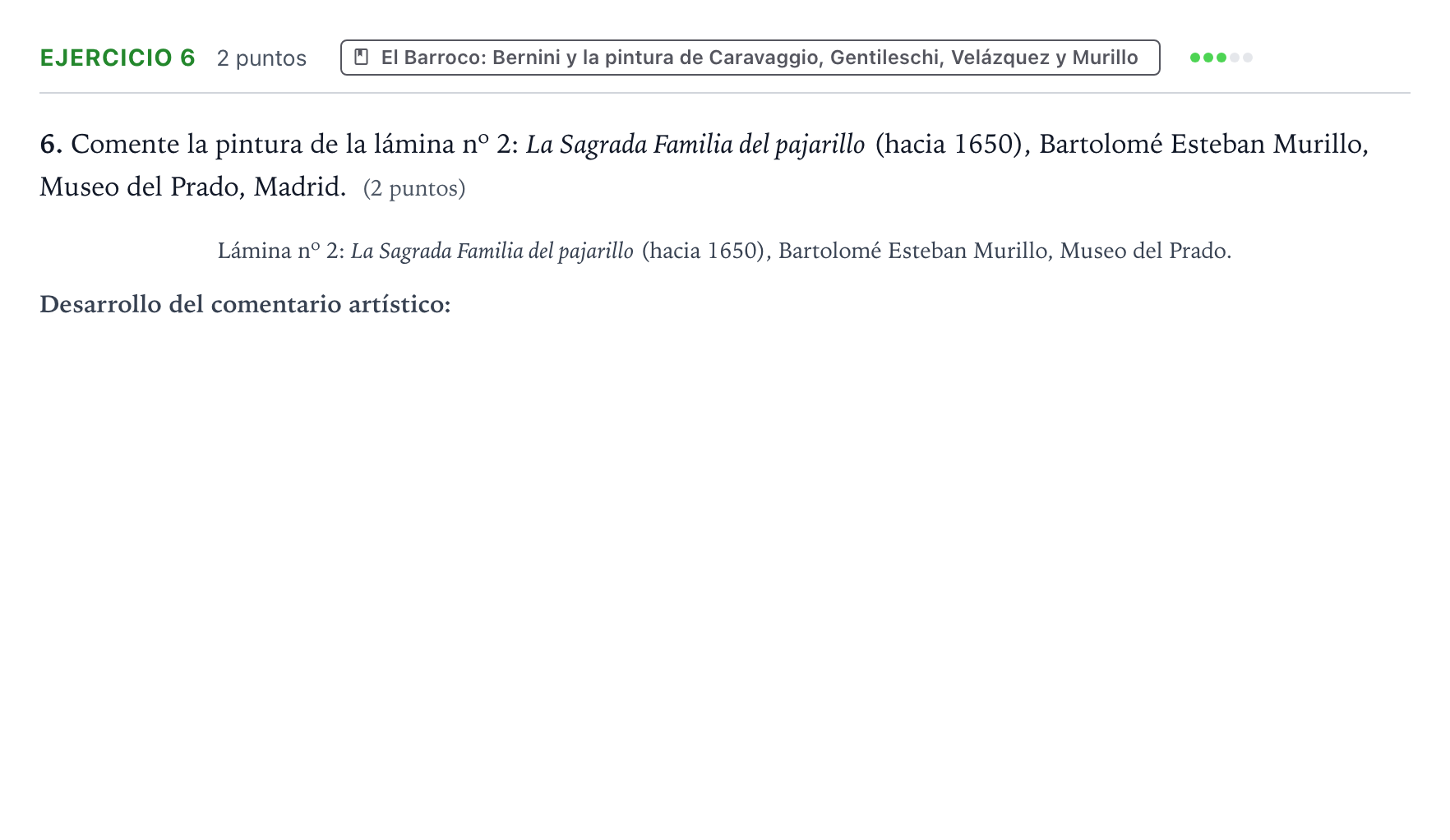 Enunciado: Problema 6 · Historia del Arte PAU Aragón Ordinaria 2024