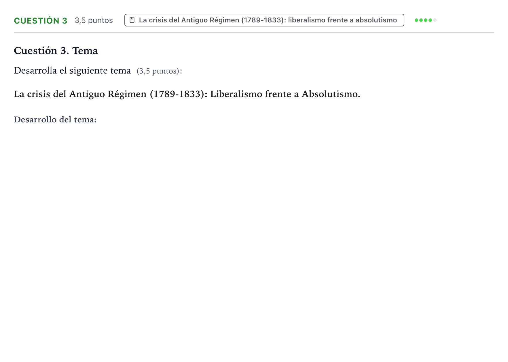 Enunciado: Cuestión 3 - La crisis del Antiguo Régimen (1789-… · Historia de España PAU Aragón Ordinaria 2024