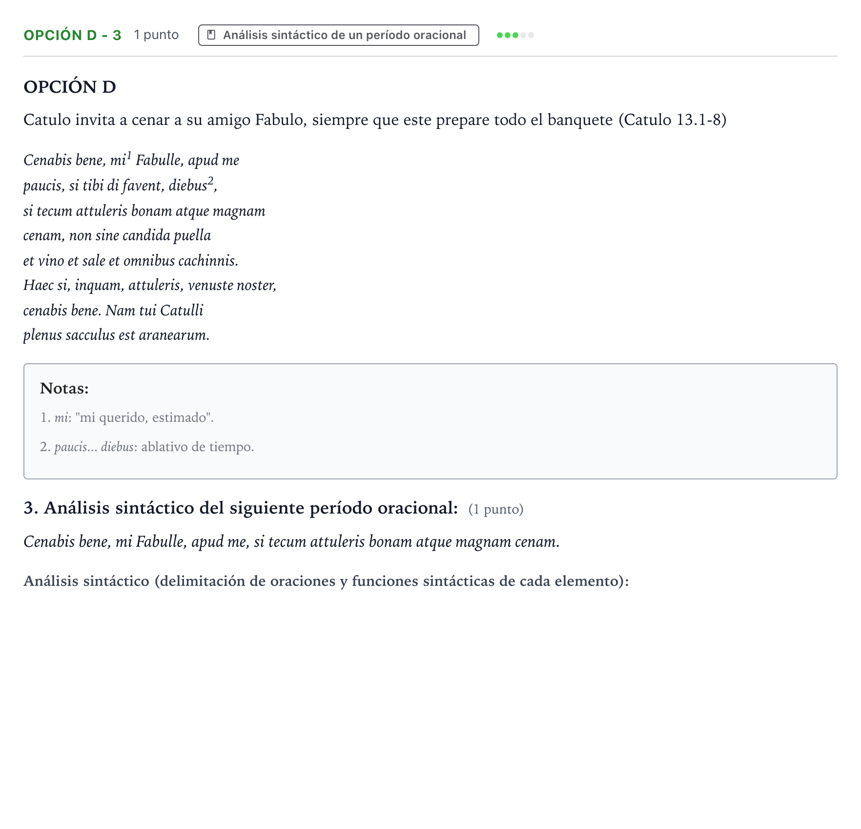 Enunciado: Opción D - 3 · Latín II PAU Aragón Extraordinaria 2024