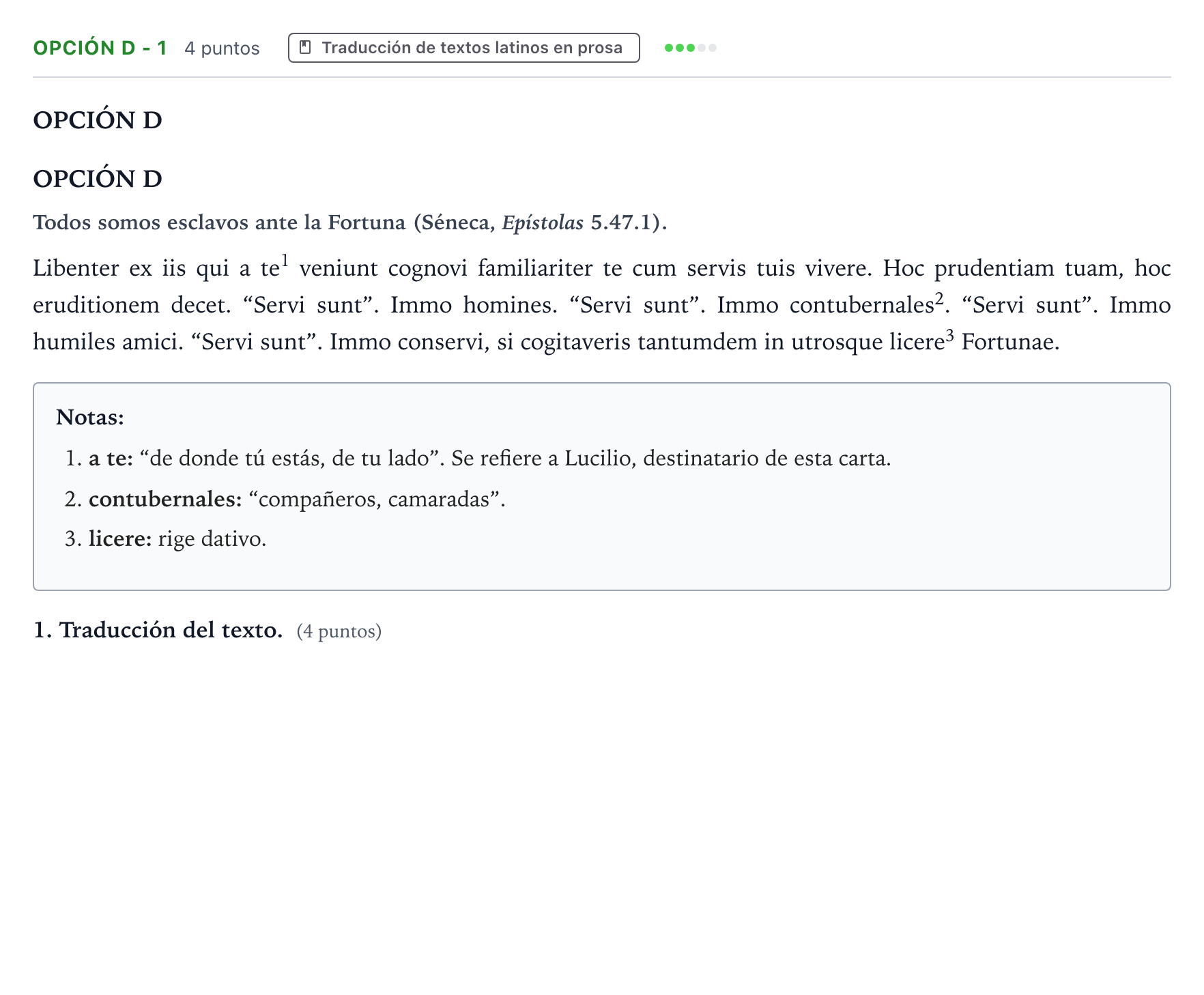 Enunciado: Opción D - 1 · Latín II PAU Aragón Ordinaria 2024
