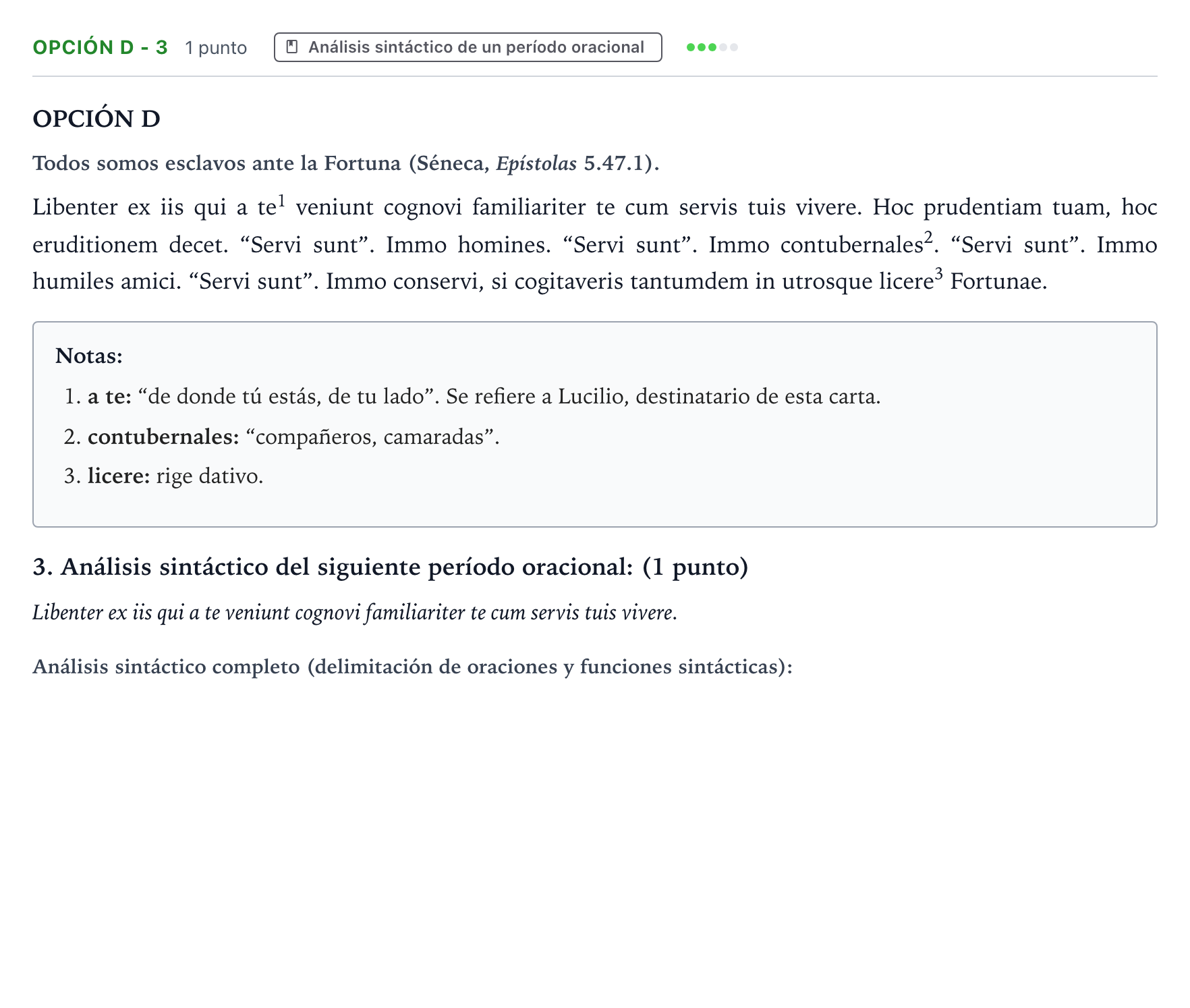 Enunciado: Opción D - 3 · Latín II PAU Aragón Ordinaria 2024