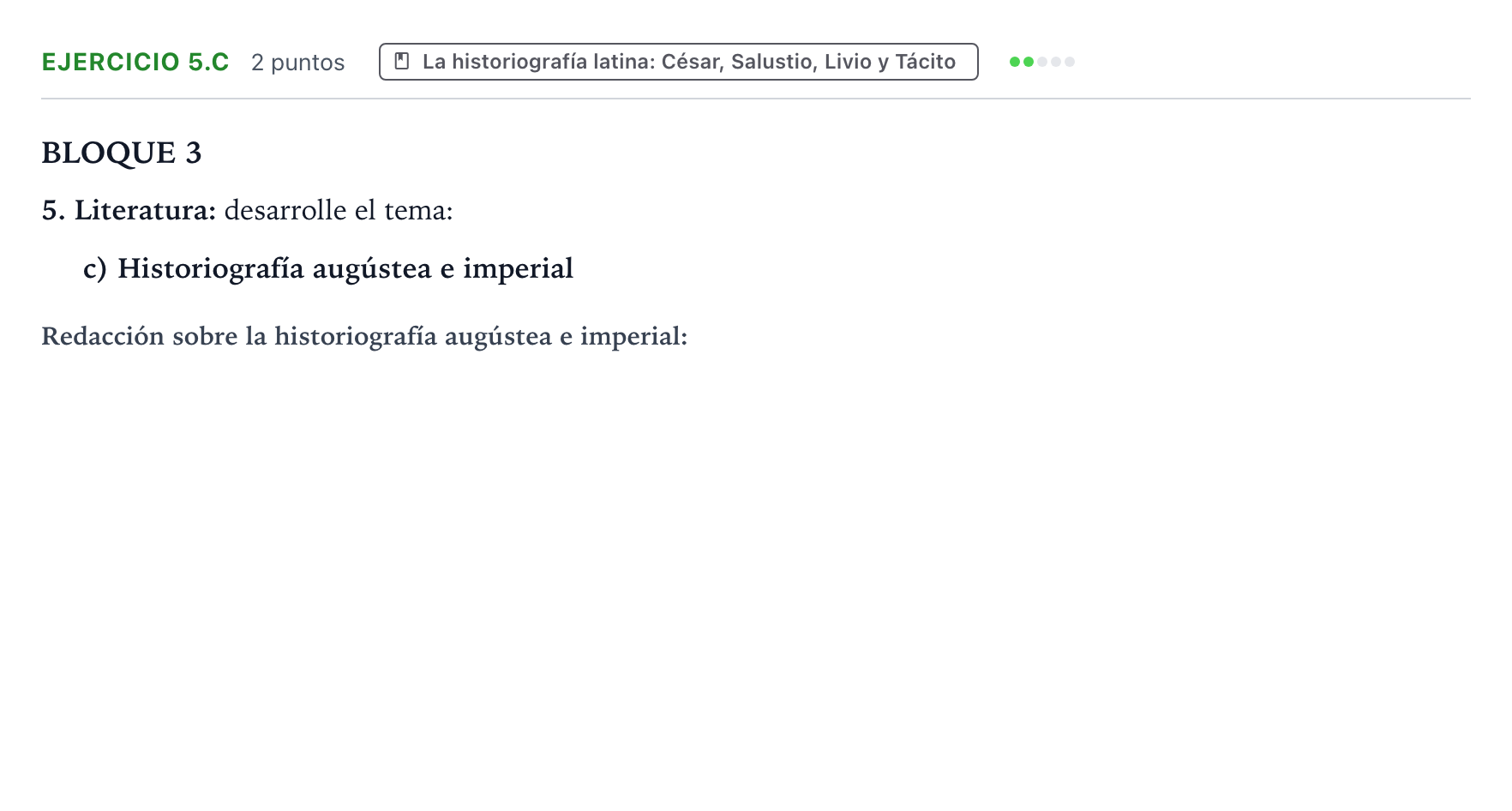 Enunciado: Ejercicio 5.c · Latín II PAU Aragón Ordinaria 2024