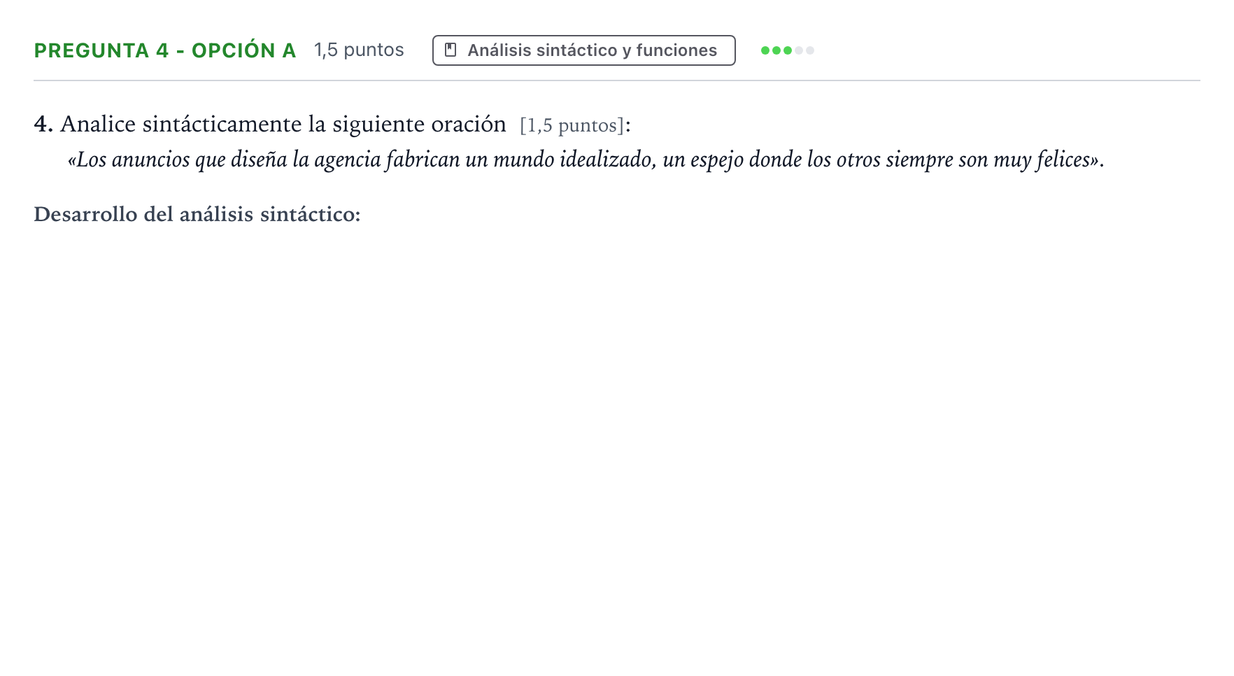 Enunciado: Pregunta 4 - Opción a · Lengua Castellana y Literatura II PAU Aragón Ordinaria 2024