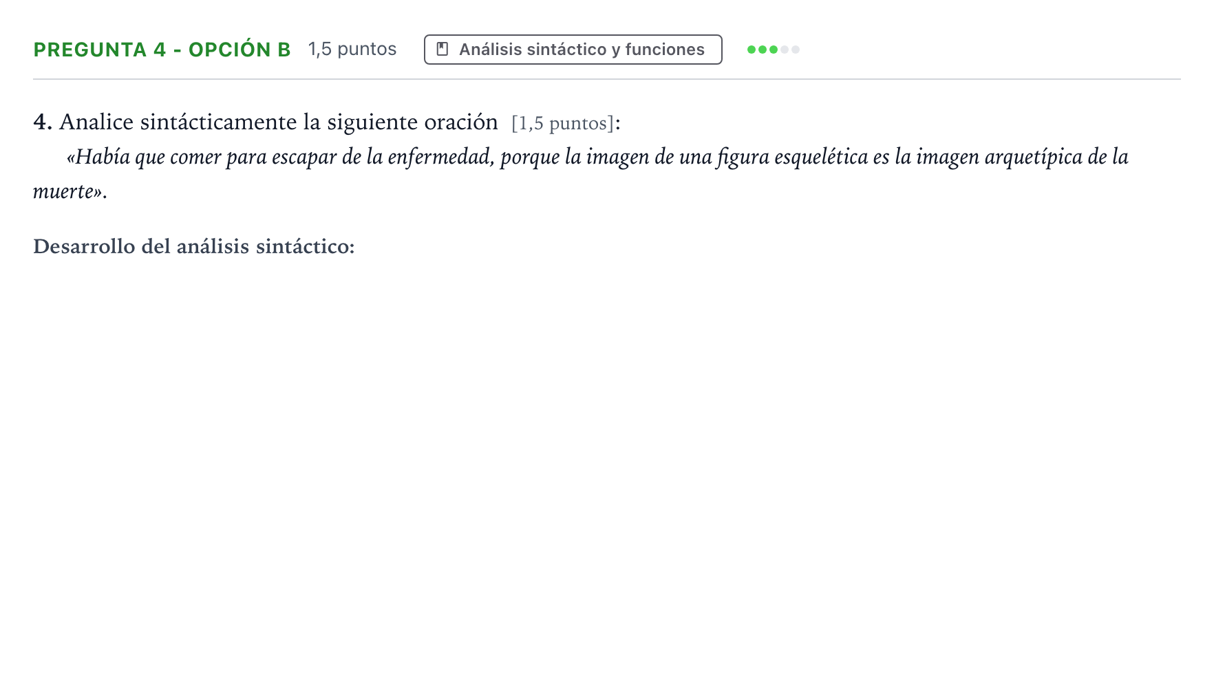 Enunciado: Pregunta 4 - Opción b · Lengua Castellana y Literatura II PAU Aragón Ordinaria 2024