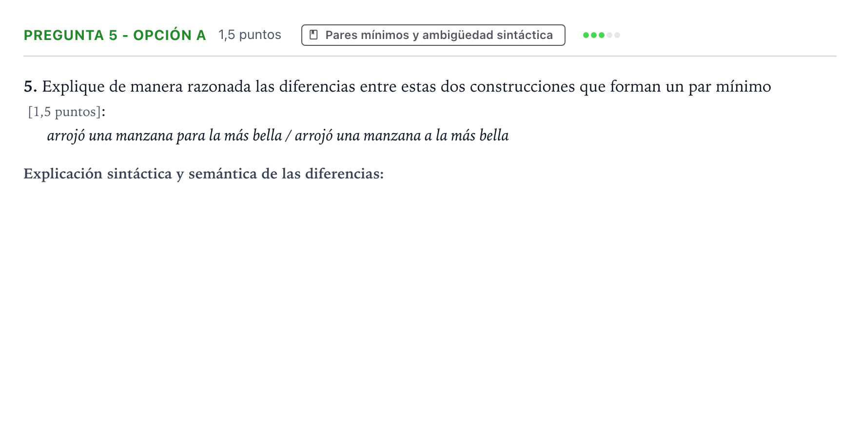 Enunciado: Pregunta 5 - Opción a · Lengua Castellana y Literatura II PAU Aragón Ordinaria 2024