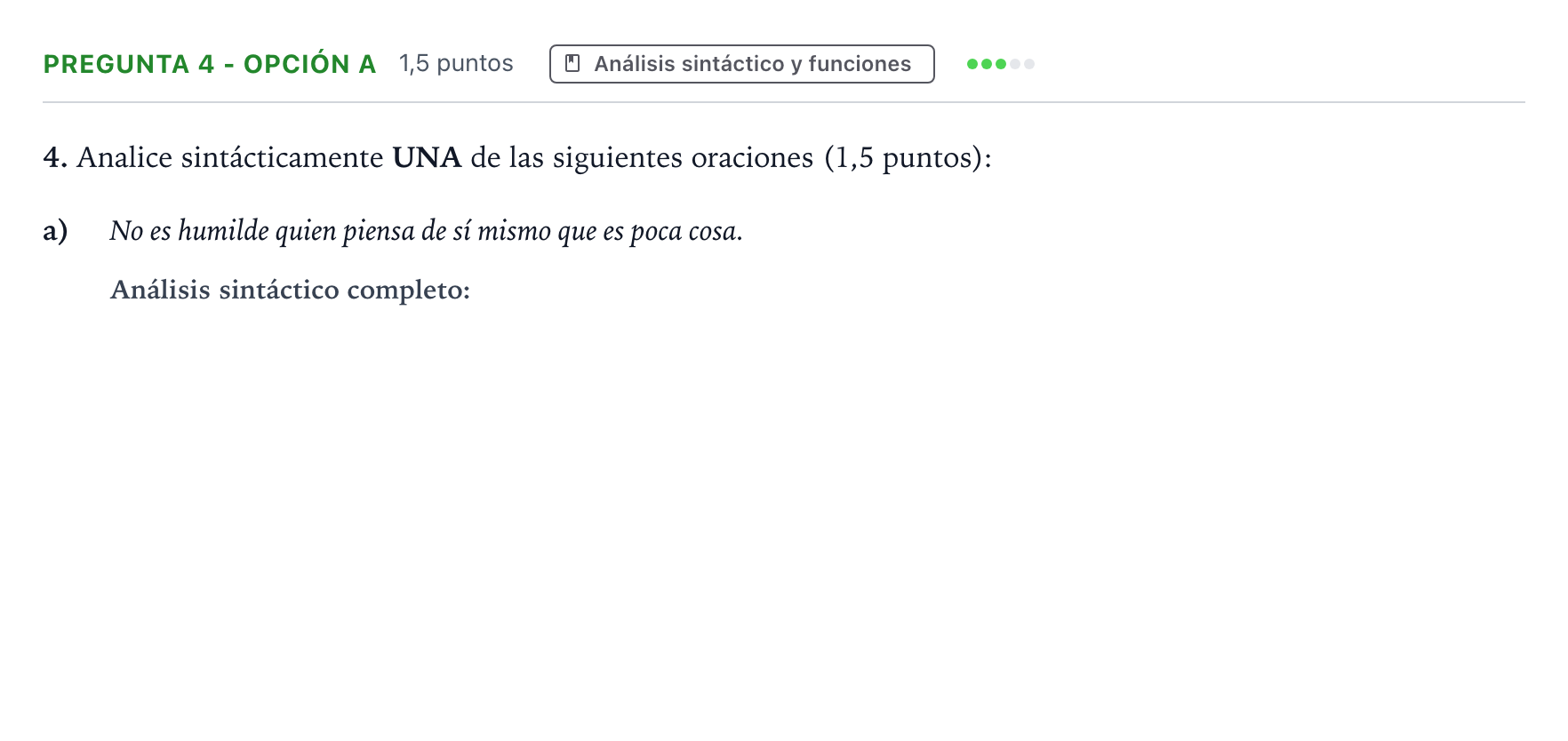 Enunciado: Pregunta 4 - Opción a · Lengua Castellana y Literatura II PAU Aragón Extraordinaria 2024