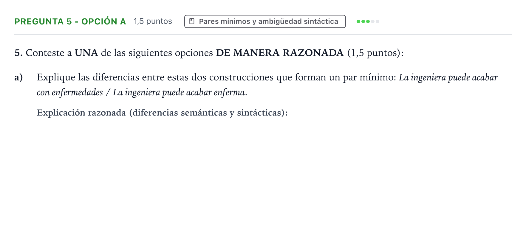 Enunciado: Pregunta 5 - Opción a · Lengua Castellana y Literatura II PAU Aragón Extraordinaria 2024