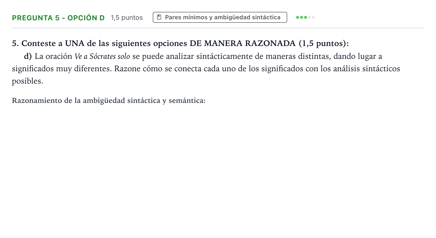Enunciado: Pregunta 5 - Opción d · Lengua Castellana y Literatura II PAU Aragón Extraordinaria 2024