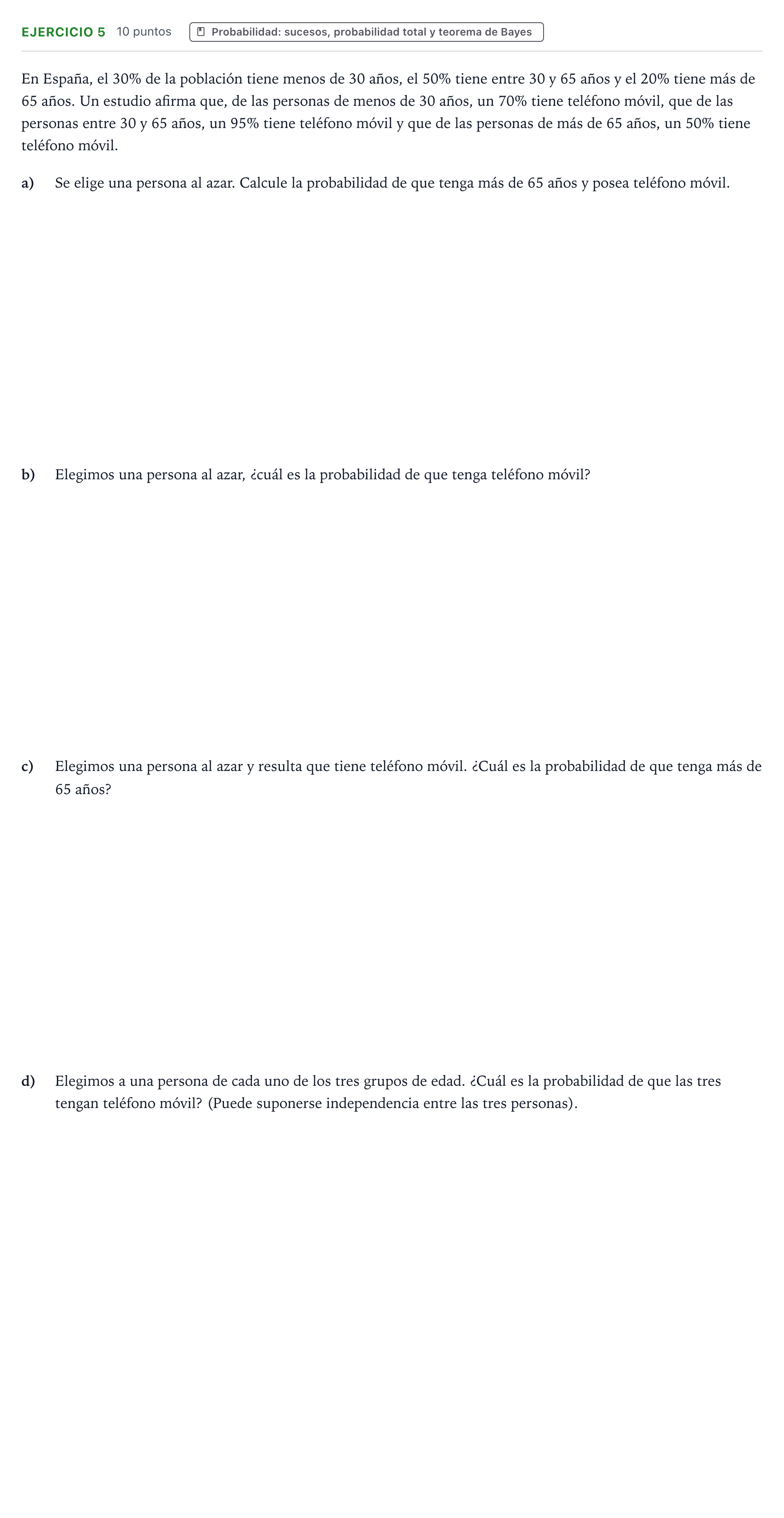 Enunciado: Problema 5 · Matemáticas aplicadas a las Ciencias Sociales II PAU Aragón Extraordinaria 2024