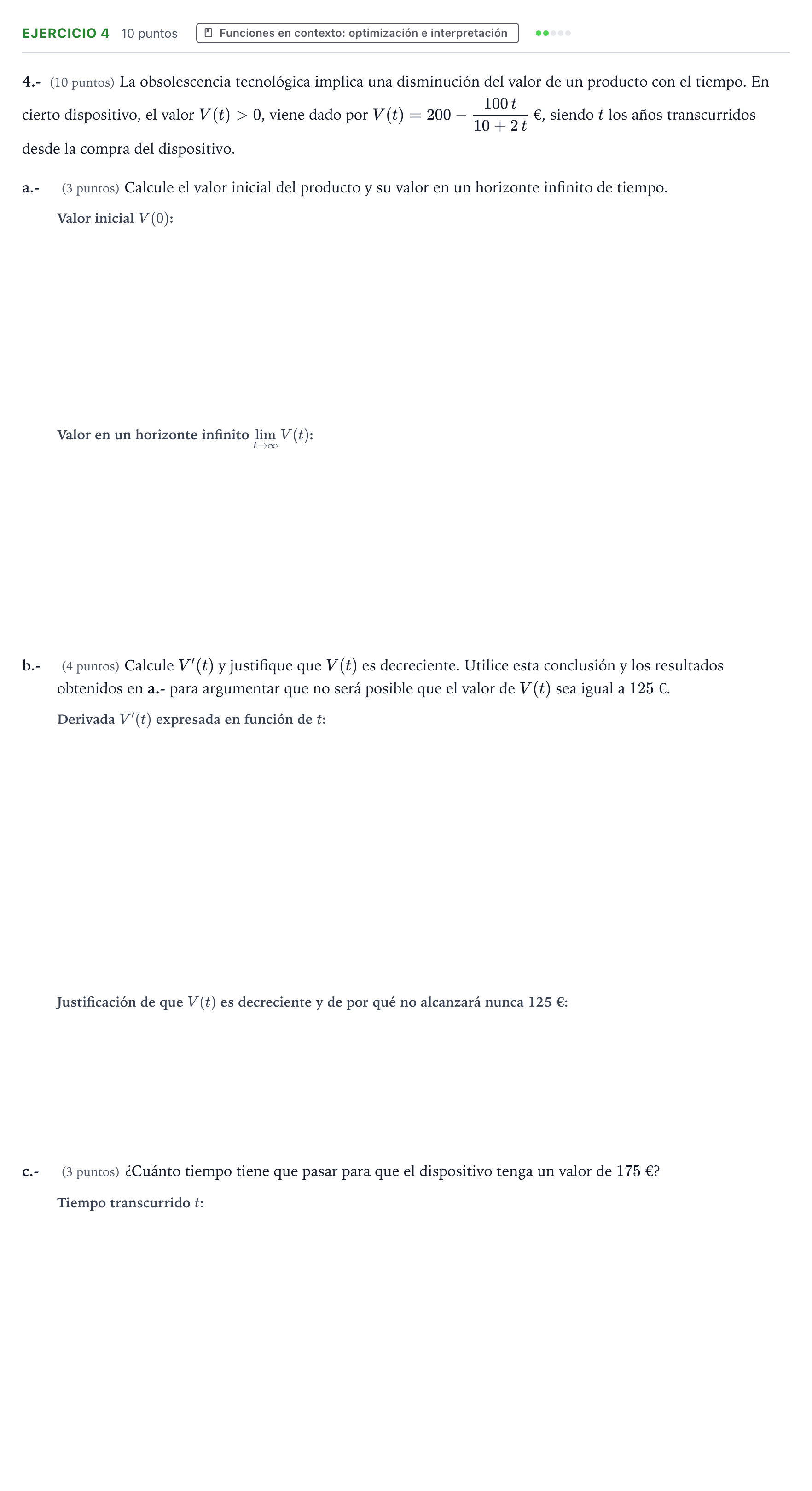 Enunciado: Problema 4 · Matemáticas aplicadas a las Ciencias Sociales II PAU Aragón Ordinaria 2024