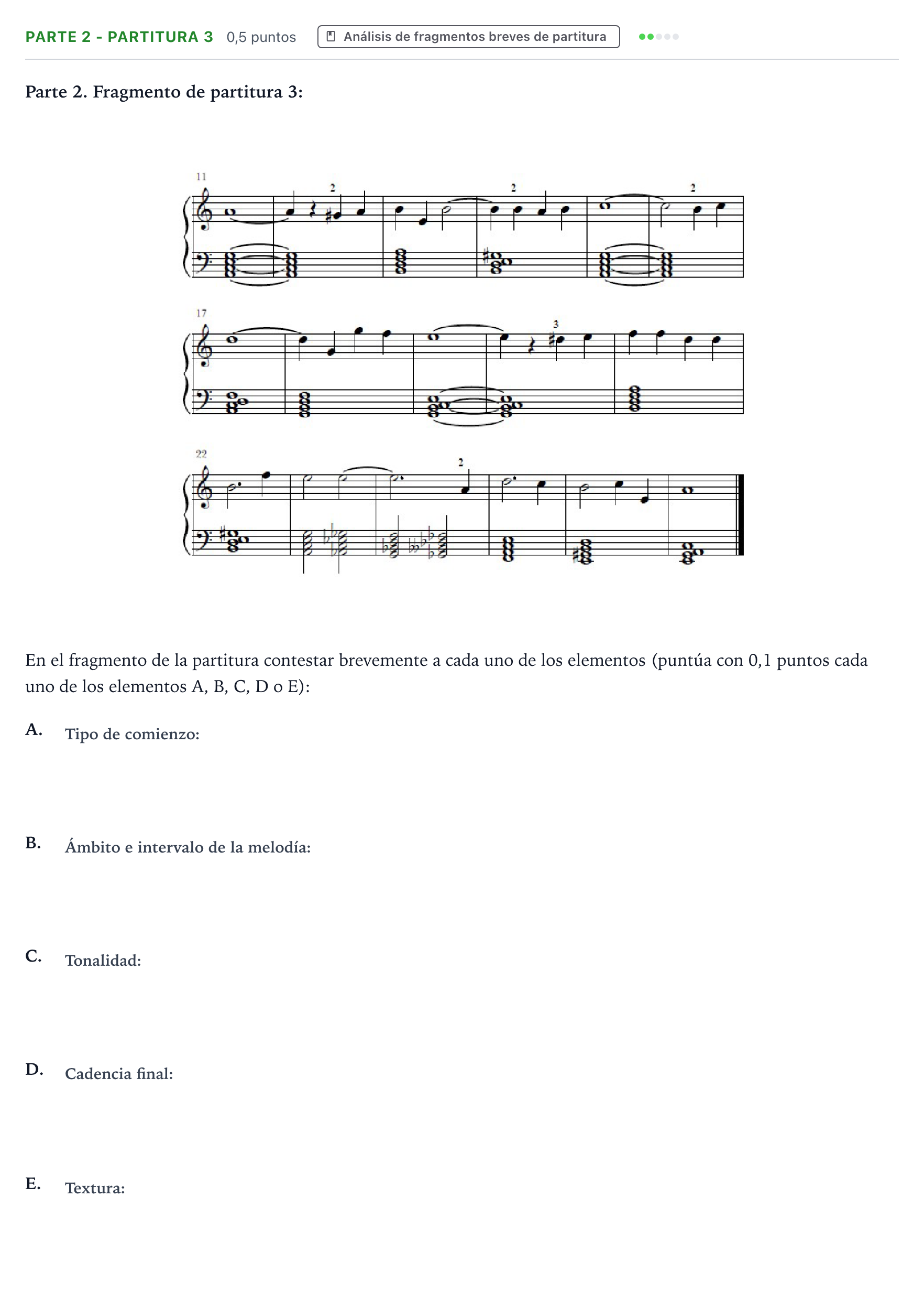 Enunciado: Ejercicio Parte 2 - Partitura 3 · Análisis Musical II PAU Aragón Ordinaria 2024