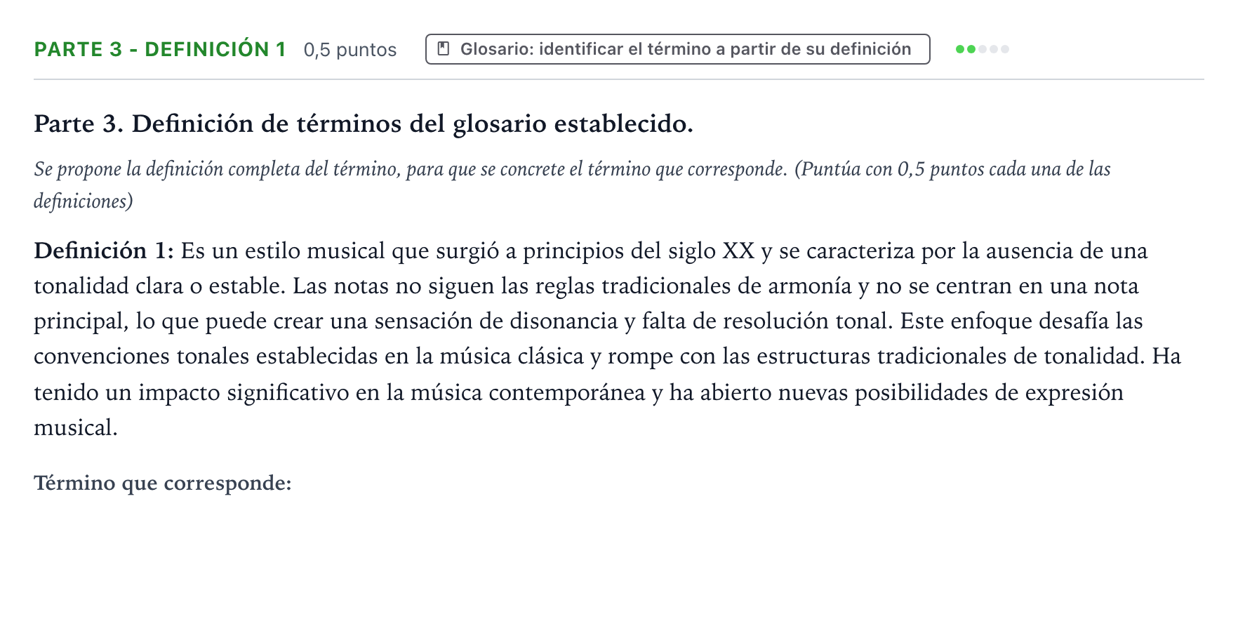 Enunciado: Ejercicio Parte 3 - Definición 1 · Análisis Musical II PAU Aragón Ordinaria 2024