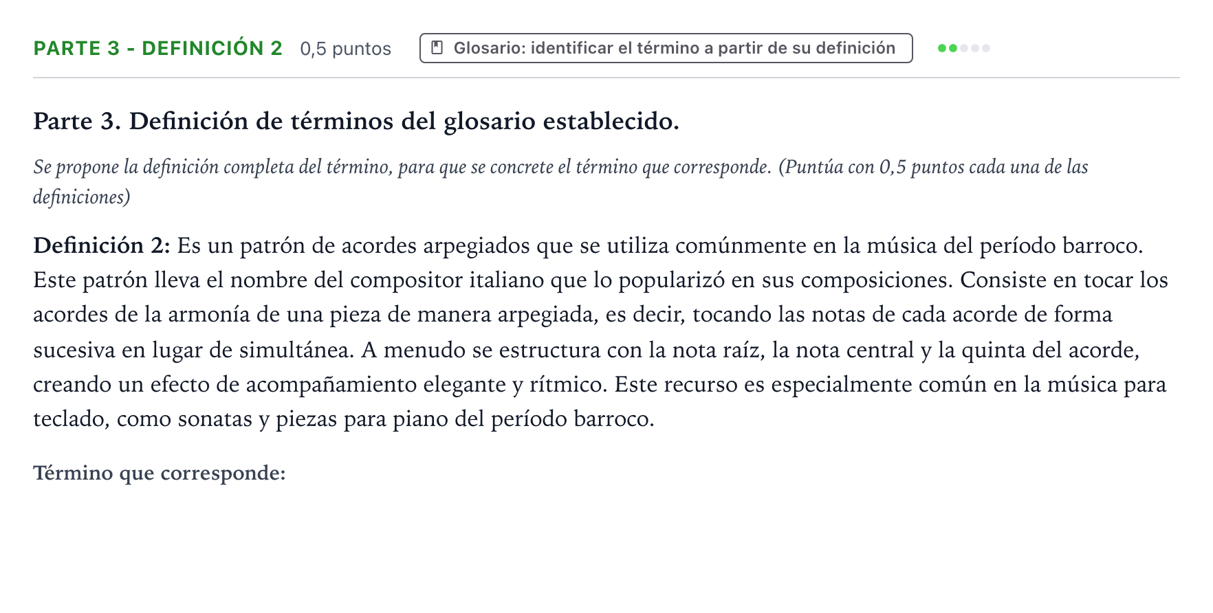 Enunciado: Ejercicio Parte 3 - Definición 2 · Análisis Musical II PAU Aragón Ordinaria 2024