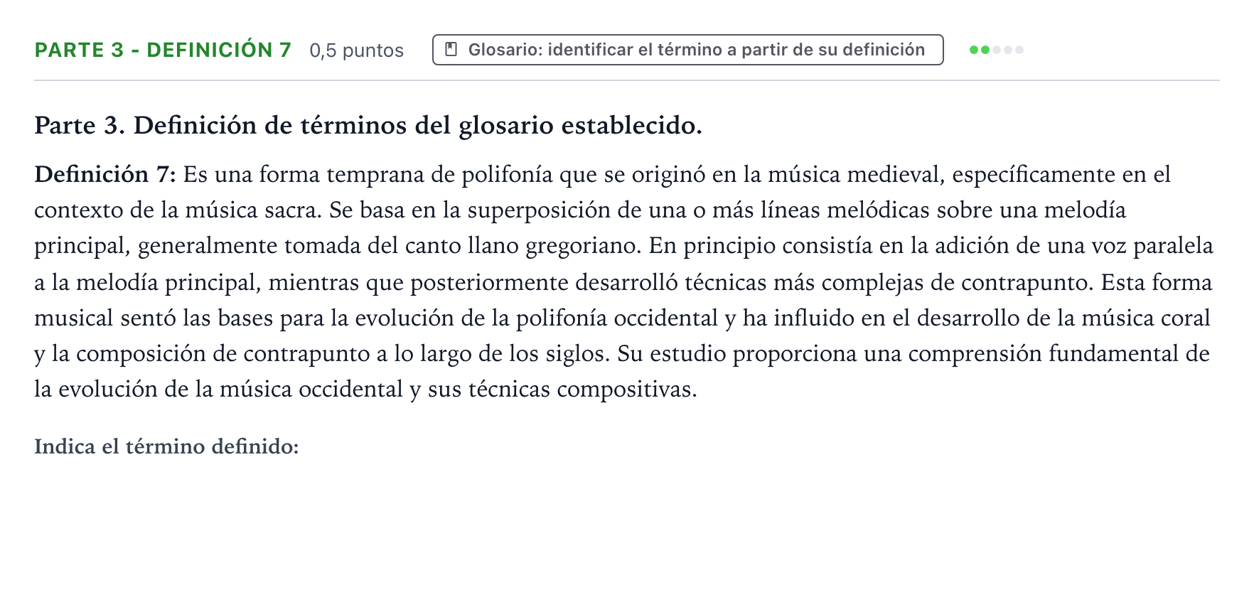 Enunciado: Ejercicio Parte 3 - Definición 7 · Análisis Musical II PAU Aragón Ordinaria 2024