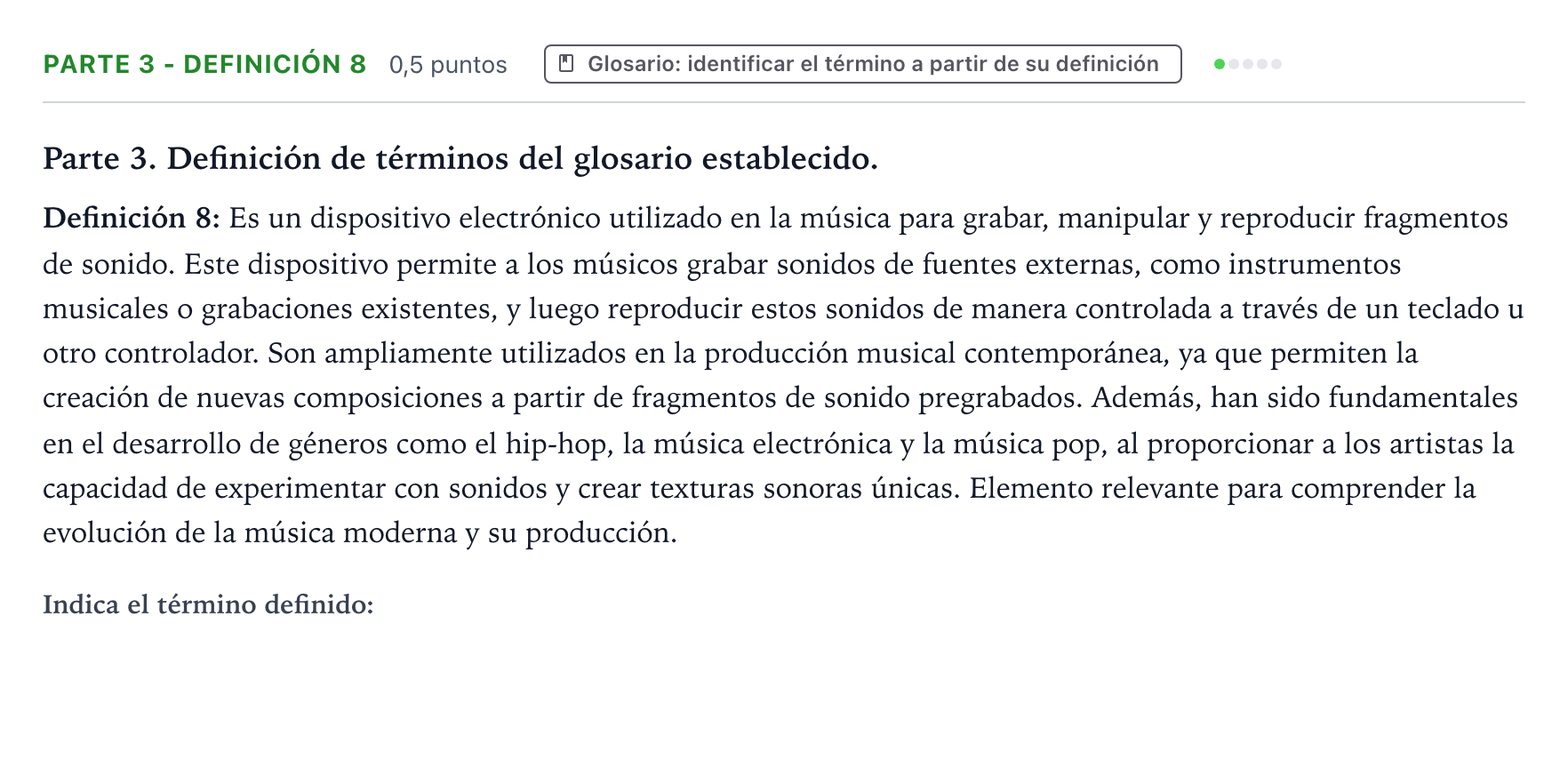 Enunciado: Ejercicio Parte 3 - Definición 8 · Análisis Musical II PAU Aragón Ordinaria 2024