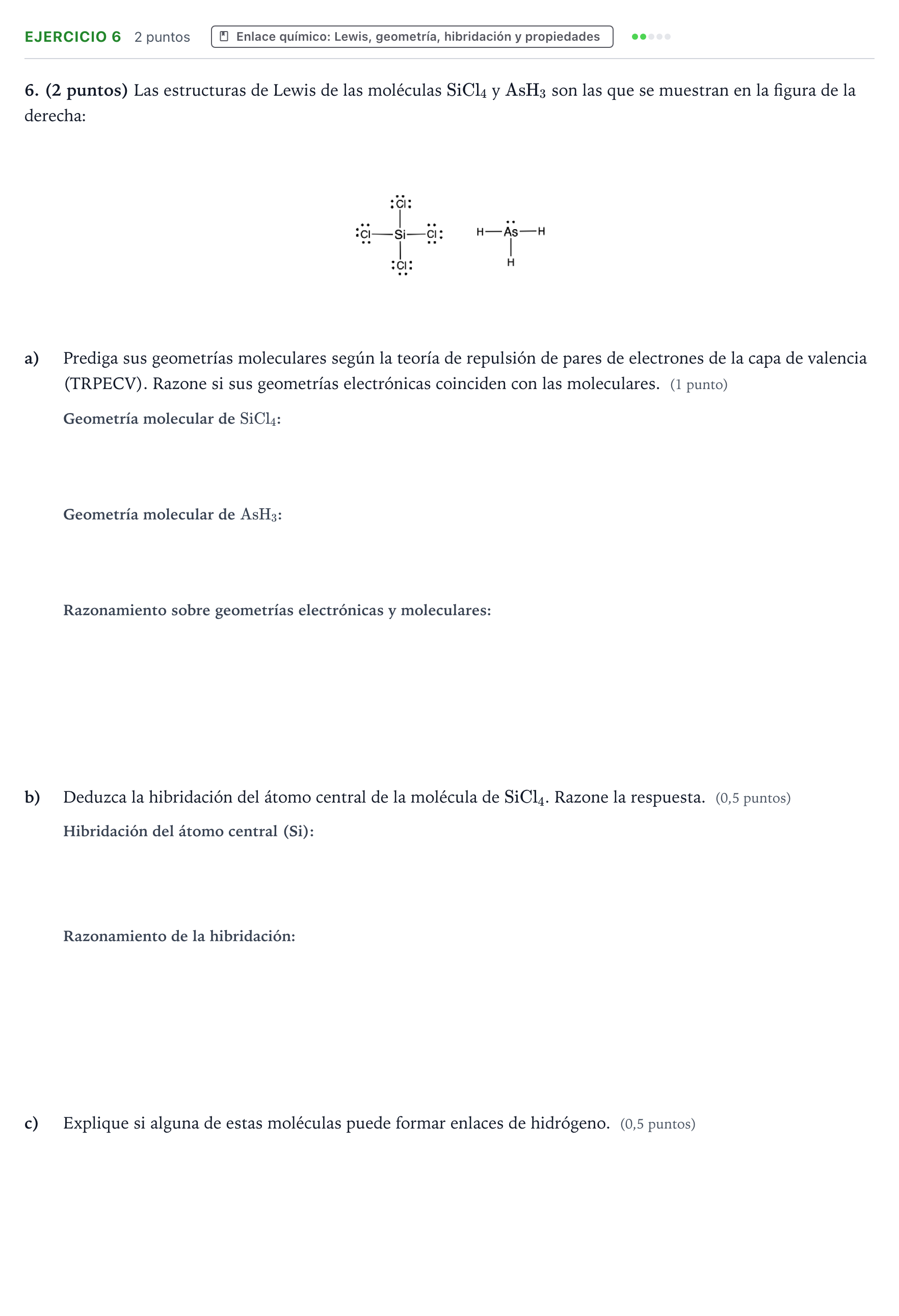 Enunciado: Problema 6 · Química PAU Aragón Ordinaria 2024