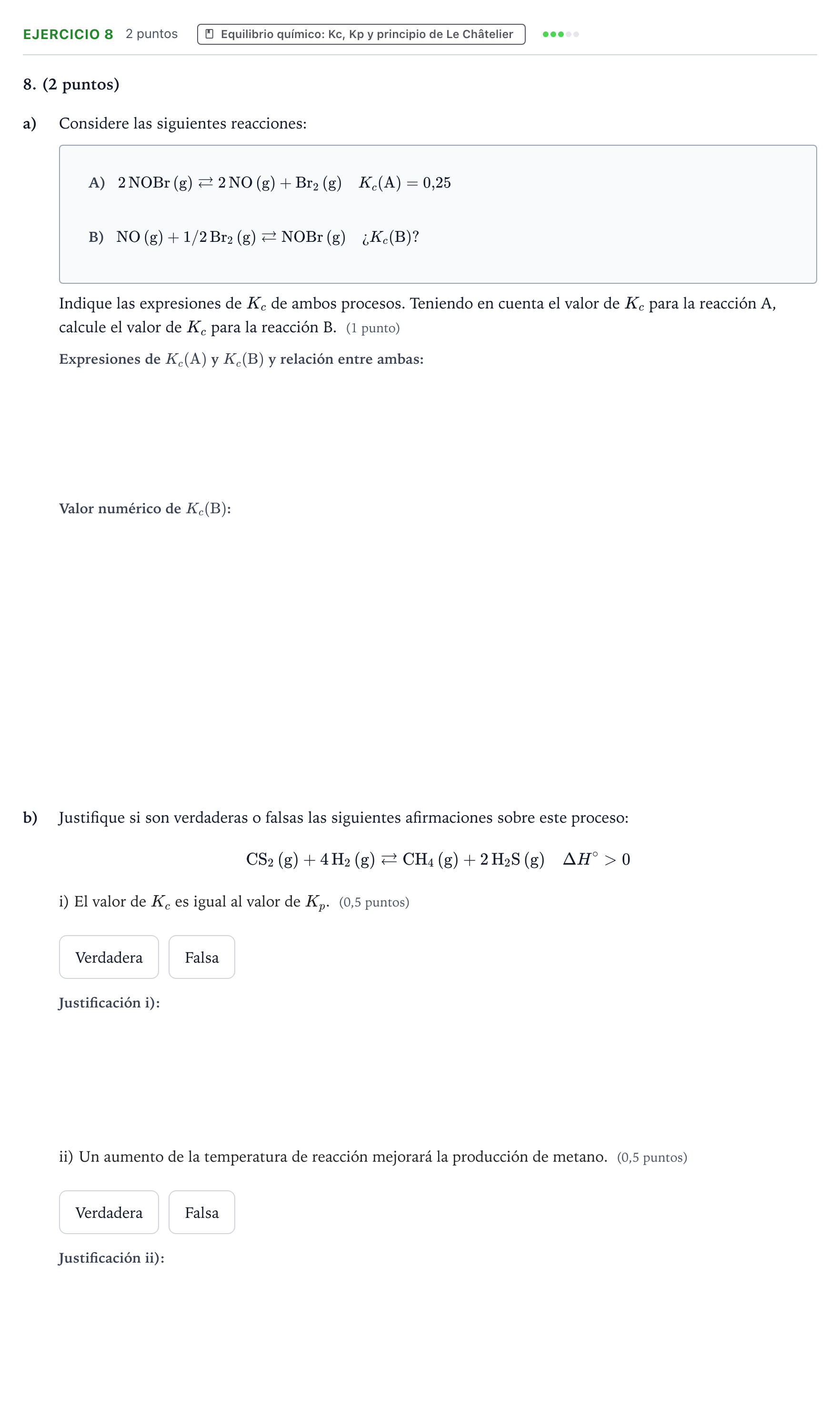 Enunciado: Problema 8 · Química PAU Aragón Ordinaria 2024