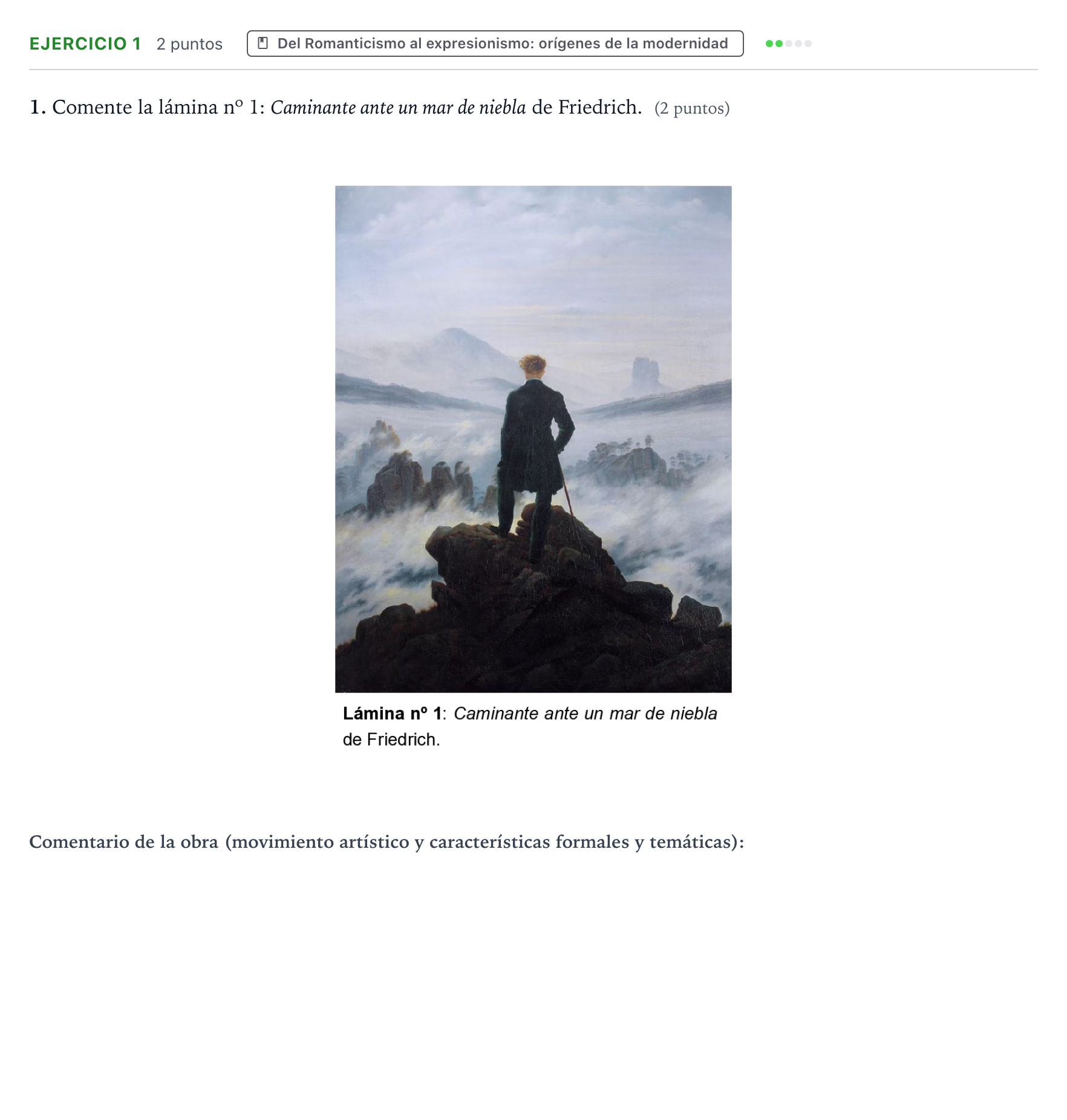 Enunciado: Problema 1 · Movimientos Culturales y Artísticos PAU Aragón Ordinaria 2024