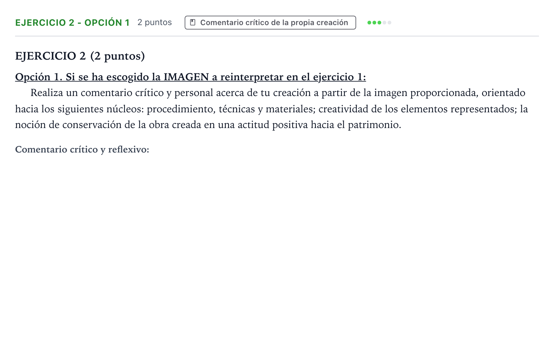 Enunciado: Ejercicio 2 - Opción 1 · Técnicas de Expresión Gráfico-Plástica PAU Aragón Extraordinaria 2024