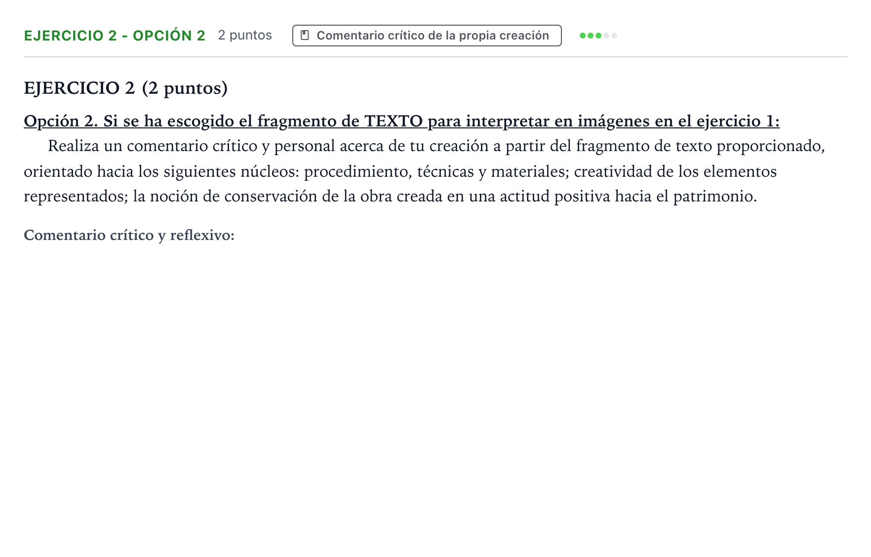 Enunciado: Ejercicio 2 - Opción 2 · Técnicas de Expresión Gráfico-Plástica PAU Aragón Extraordinaria 2024