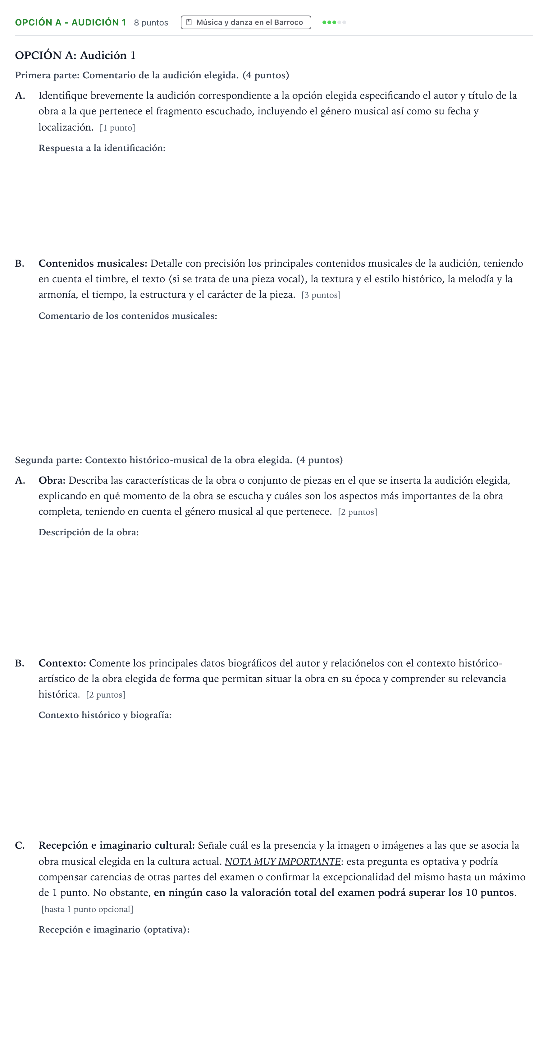 Enunciado: Opción A - Audición 1 · Historia de la Música y de la Danza PAU Aragón Ordinaria 2024