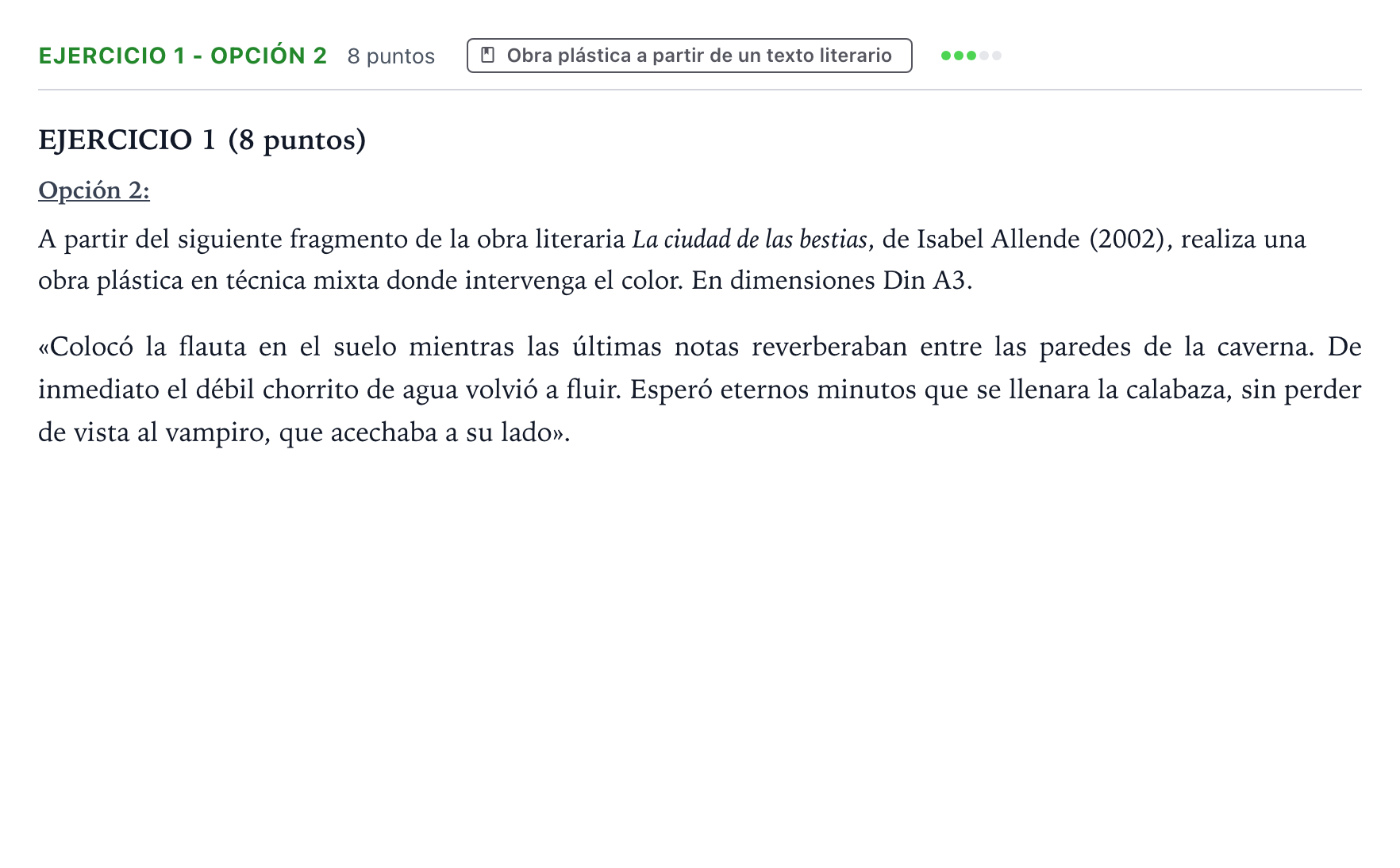 Enunciado: Ejercicio 1 - Opción 2 · Técnicas de Expresión Gráfico-Plástica PAU Aragón Ordinaria 2024