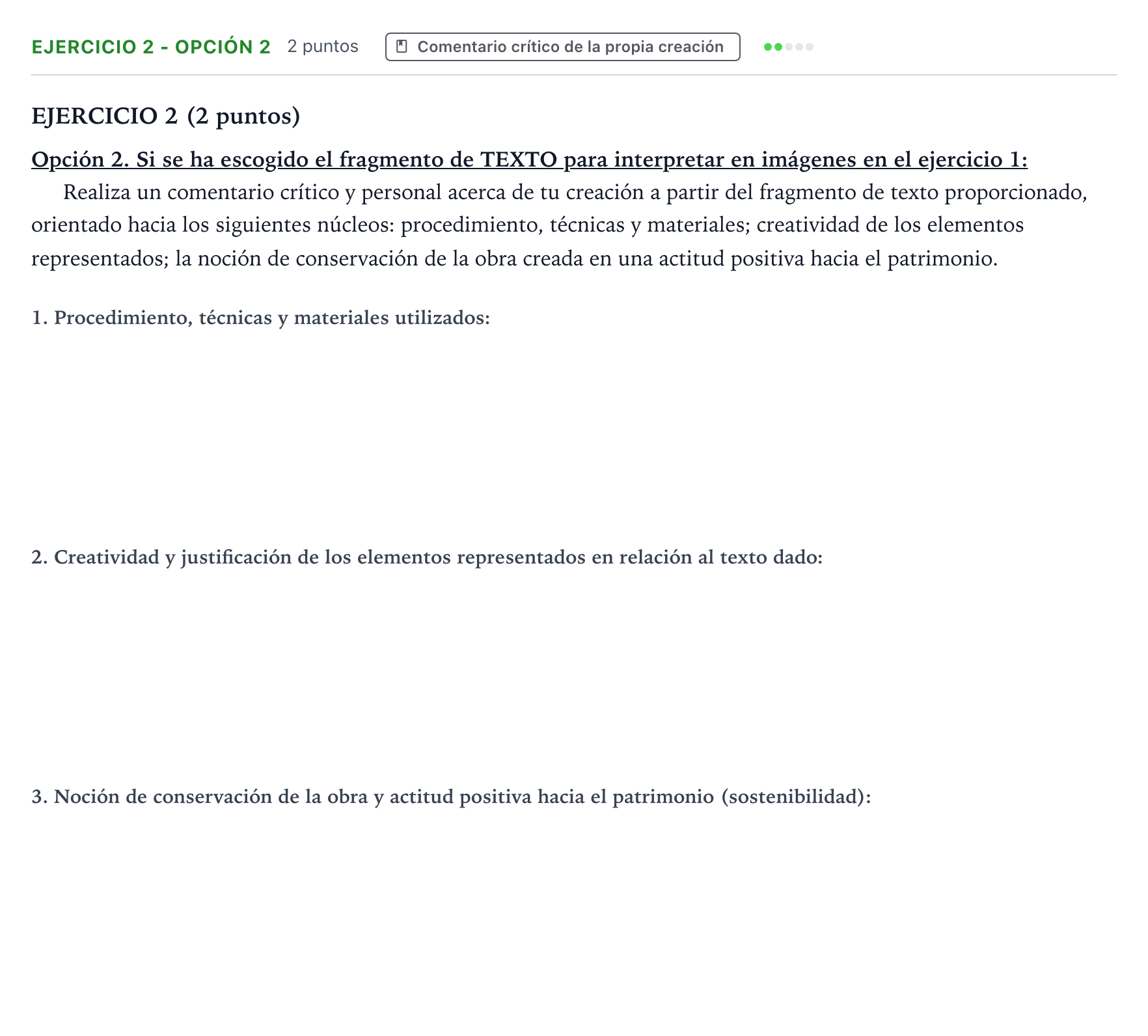 Enunciado: Ejercicio 2 - Opción 2 · Técnicas de Expresión Gráfico-Plástica PAU Aragón Ordinaria 2024