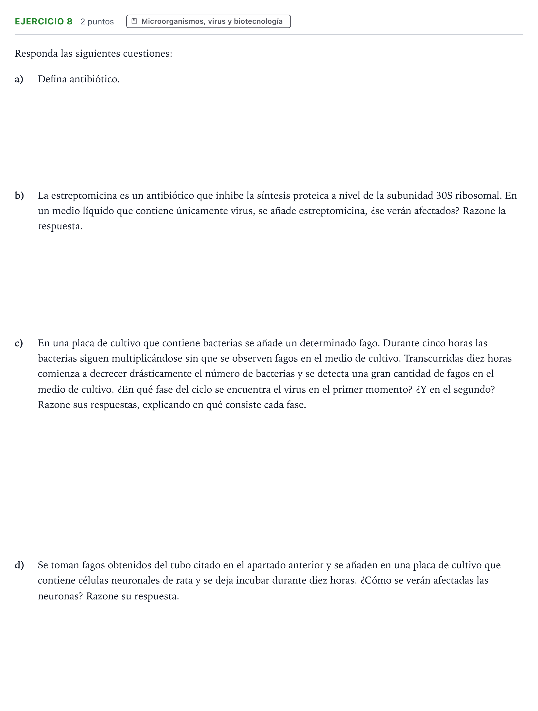 Enunciado: Problema 8 · Biología PAU Aragón Extraordinaria 2023