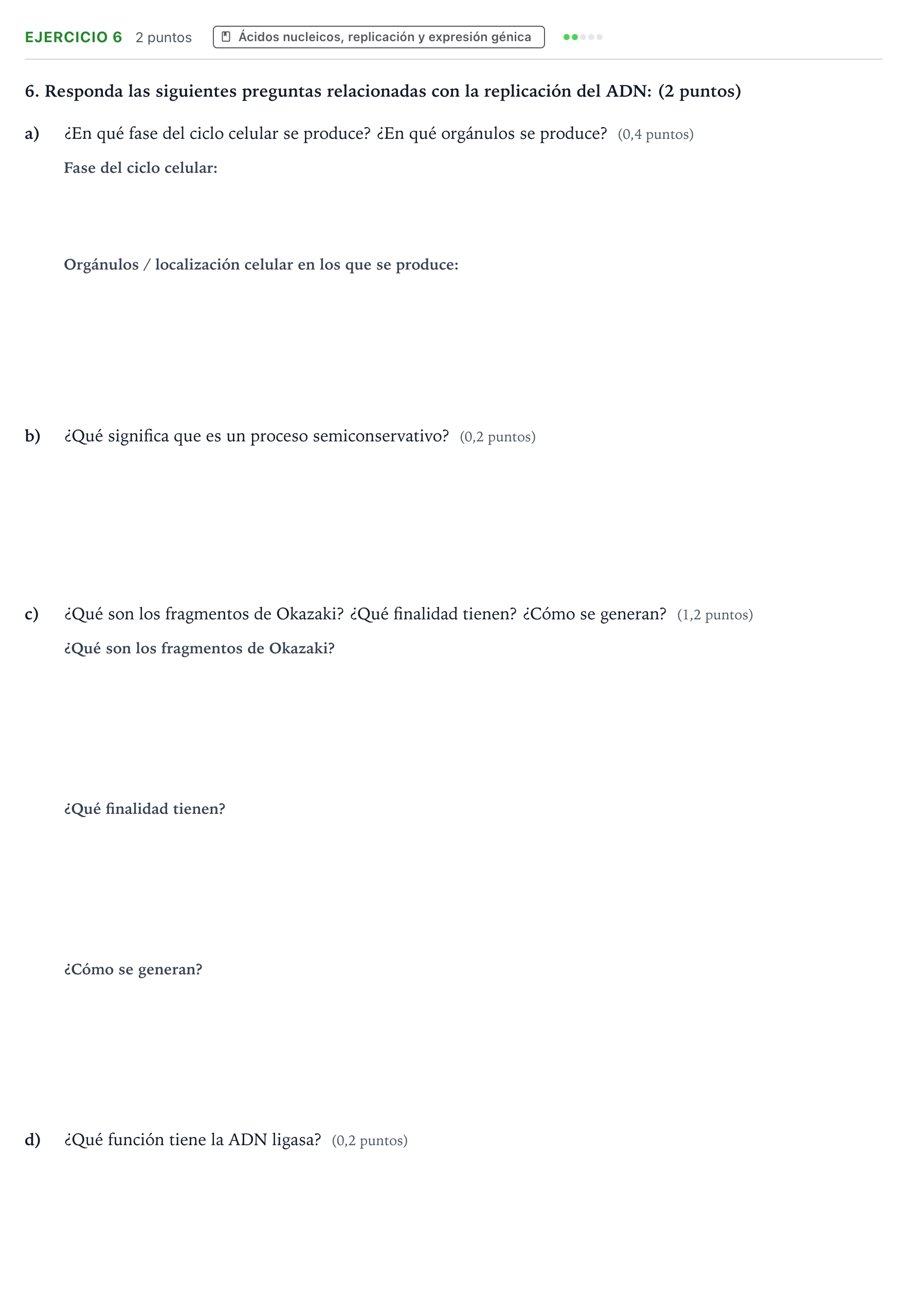 Enunciado: Problema 6 · Biología PAU Aragón Ordinaria 2023