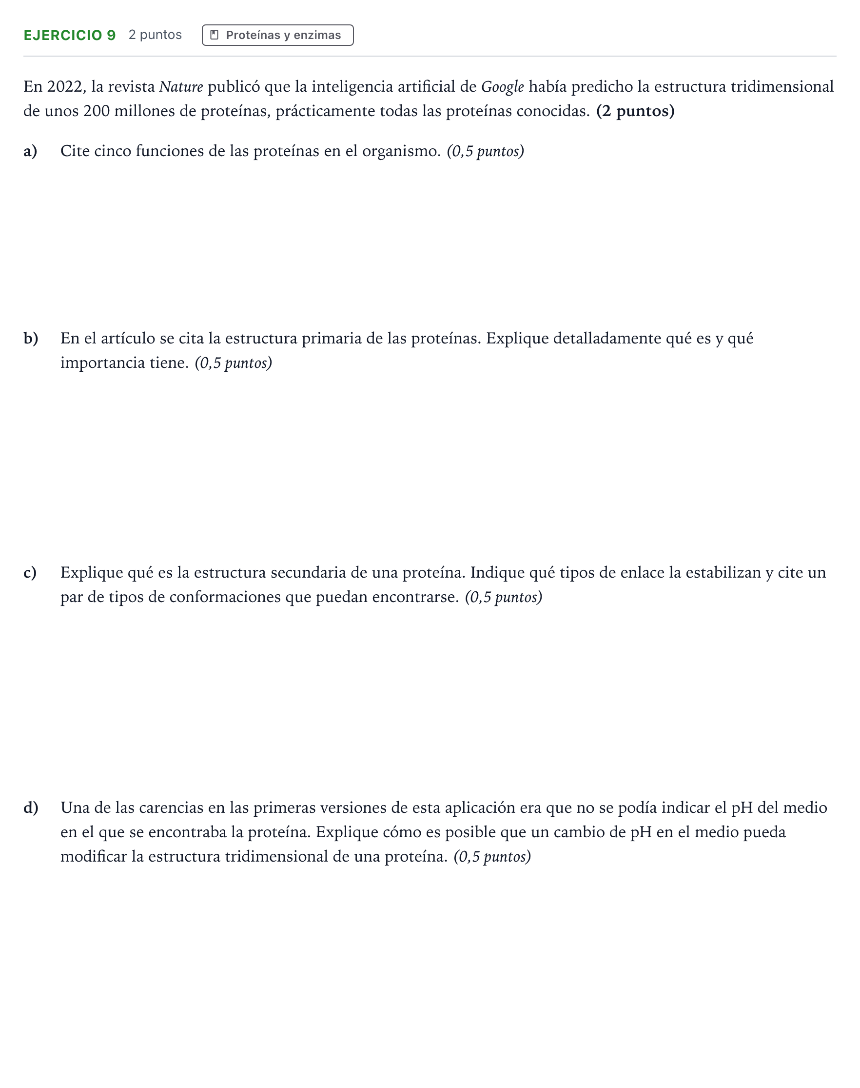 Enunciado: Problema 9 · Biología PAU Aragón Ordinaria 2023