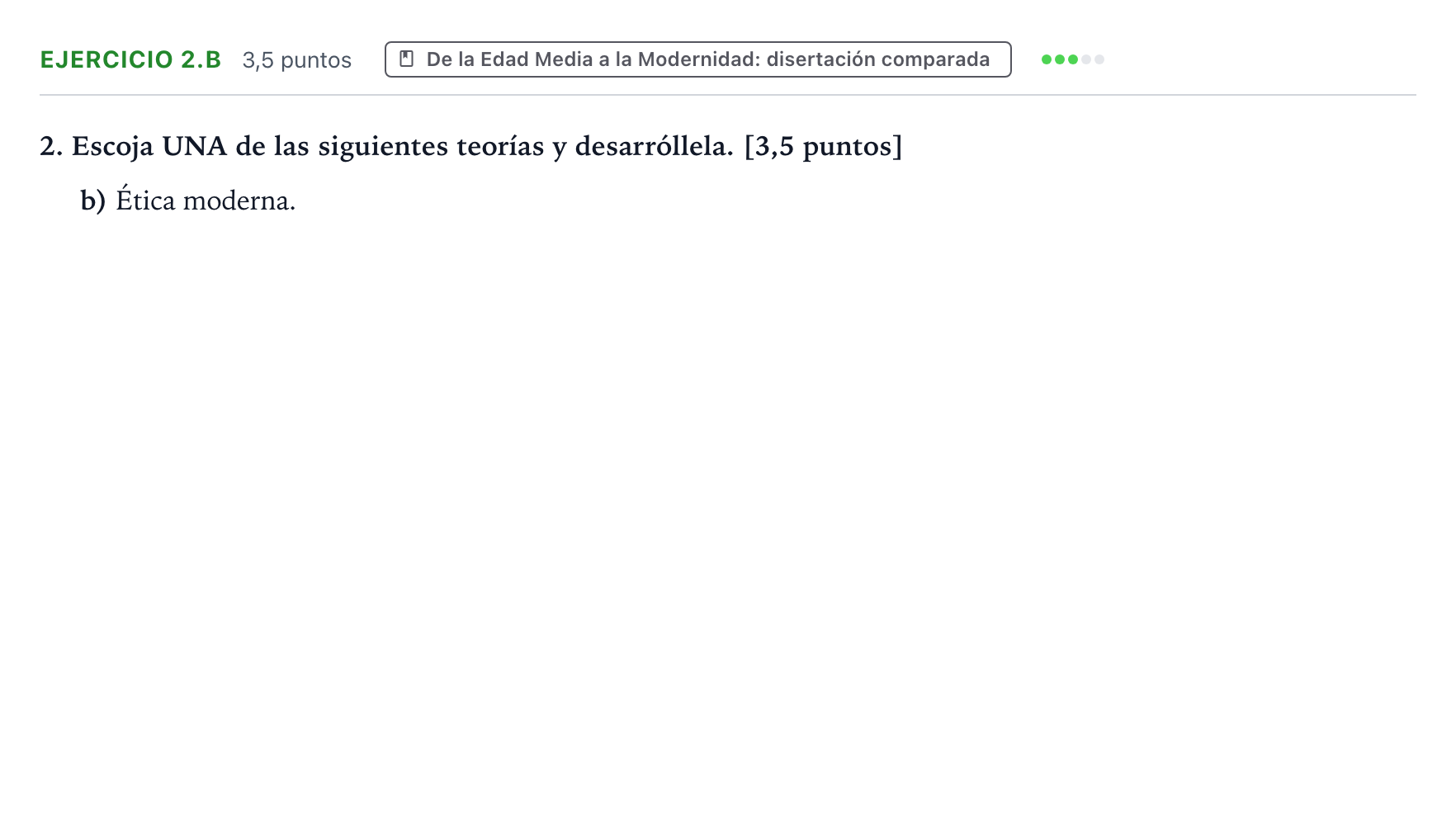Enunciado: Ejercicio 2.b · Historia de la Filosofía PAU Aragón Extraordinaria 2023