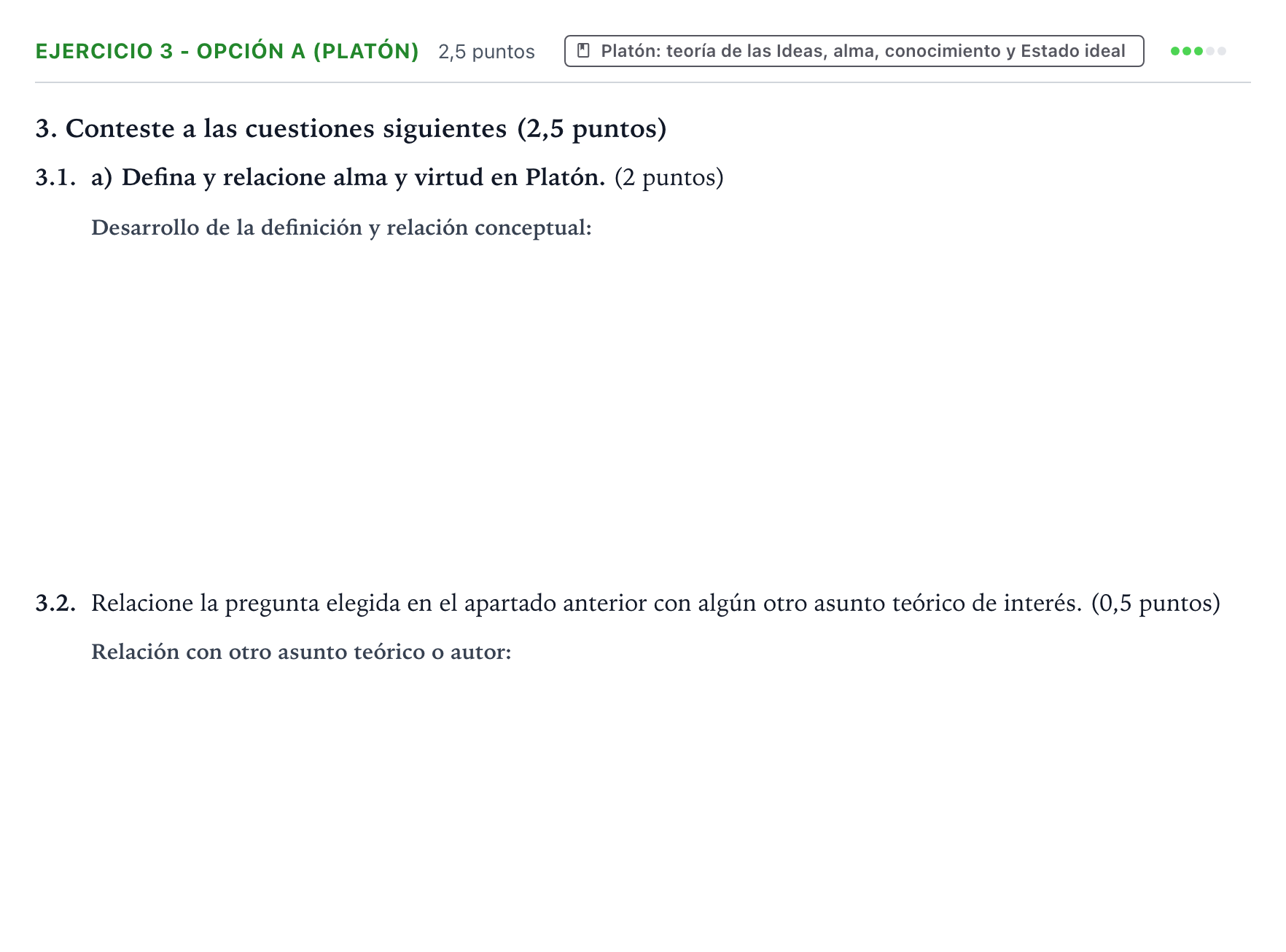 Enunciado: Ejercicio 3 - Opción a (Platón) · Historia de la Filosofía PAU Aragón Extraordinaria 2023