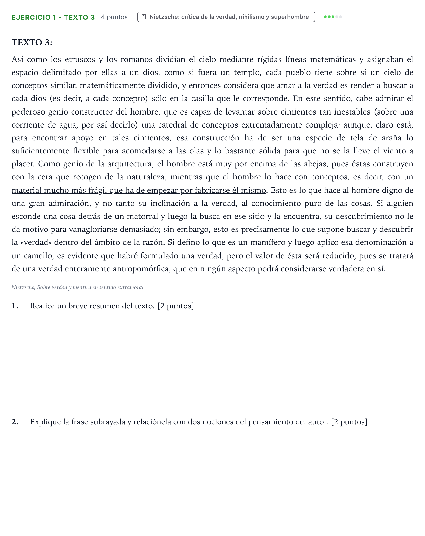 Enunciado: Ejercicio 1 - Texto 3 · Historia de la Filosofía PAU Aragón Extraordinaria 2023