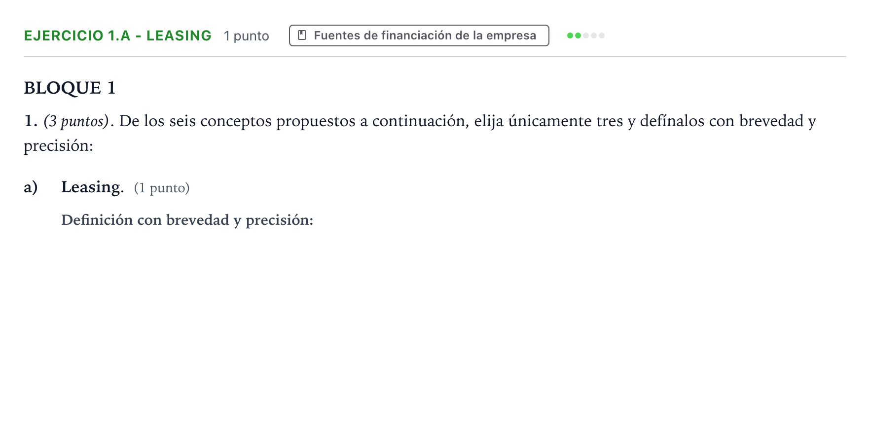 Enunciado: Ejercicio 1.a - Leasing · Empresa y Diseño de Modelos de Negocio PAU Aragón Ordinaria 2023
