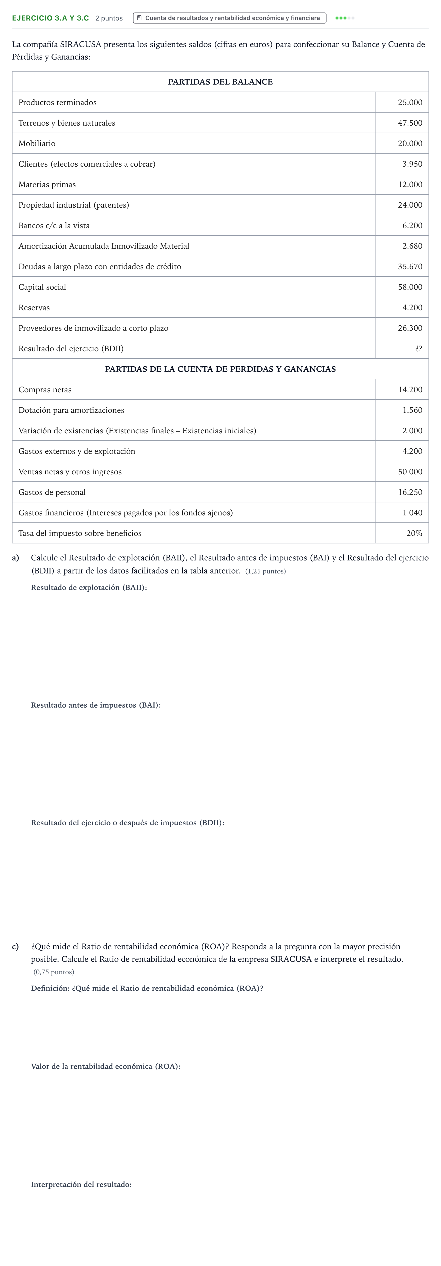 Enunciado: Ejercicio 3.a y 3.c - Cuenta de resultados y rentabilidad e… · Empresa y Diseño de Modelos de Negocio PAU Aragón Ordinaria 2023