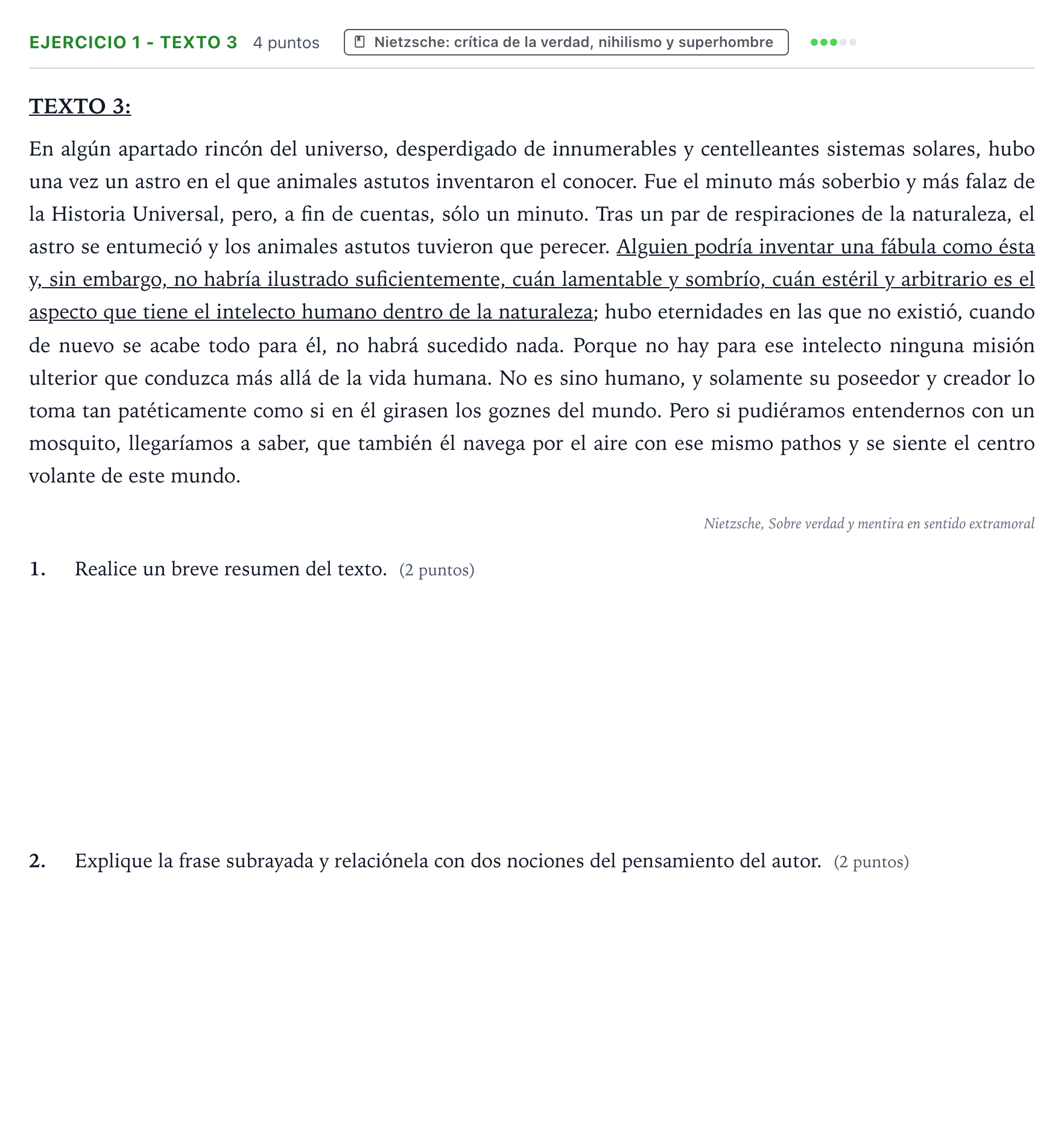 Enunciado: Ejercicio 1 - Texto 3 · Historia de la Filosofía PAU Aragón Ordinaria 2023