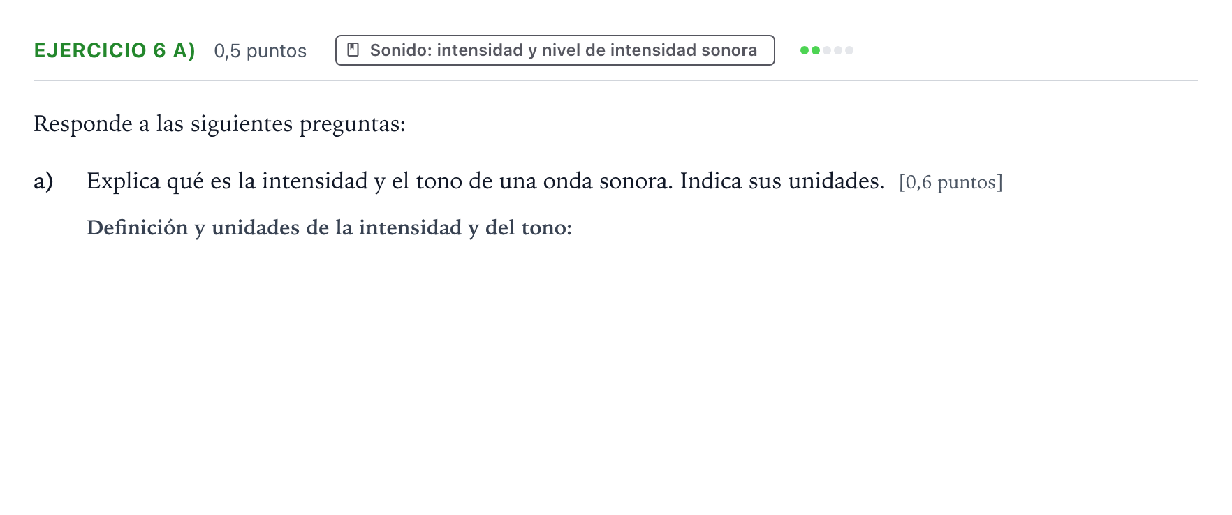Enunciado: Ejercicio 6 a) - Sonido · Física PAU Aragón Extraordinaria 2023