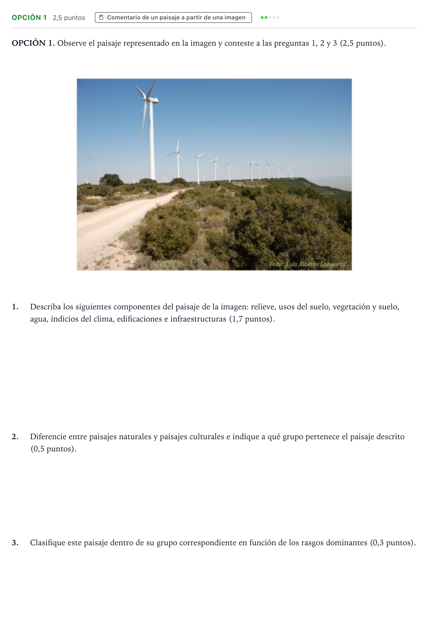 Enunciado: Opción 1 · Geografía PAU Aragón Extraordinaria 2023
